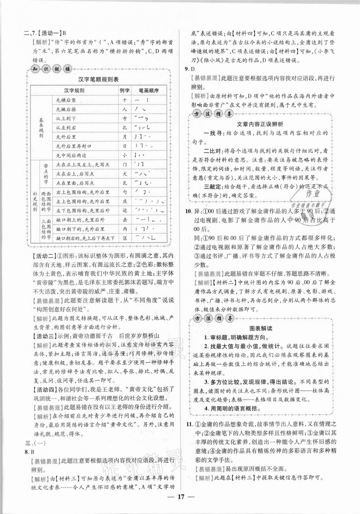 2021年中考金卷中考試題精編語文陜西專版 參考答案第14頁