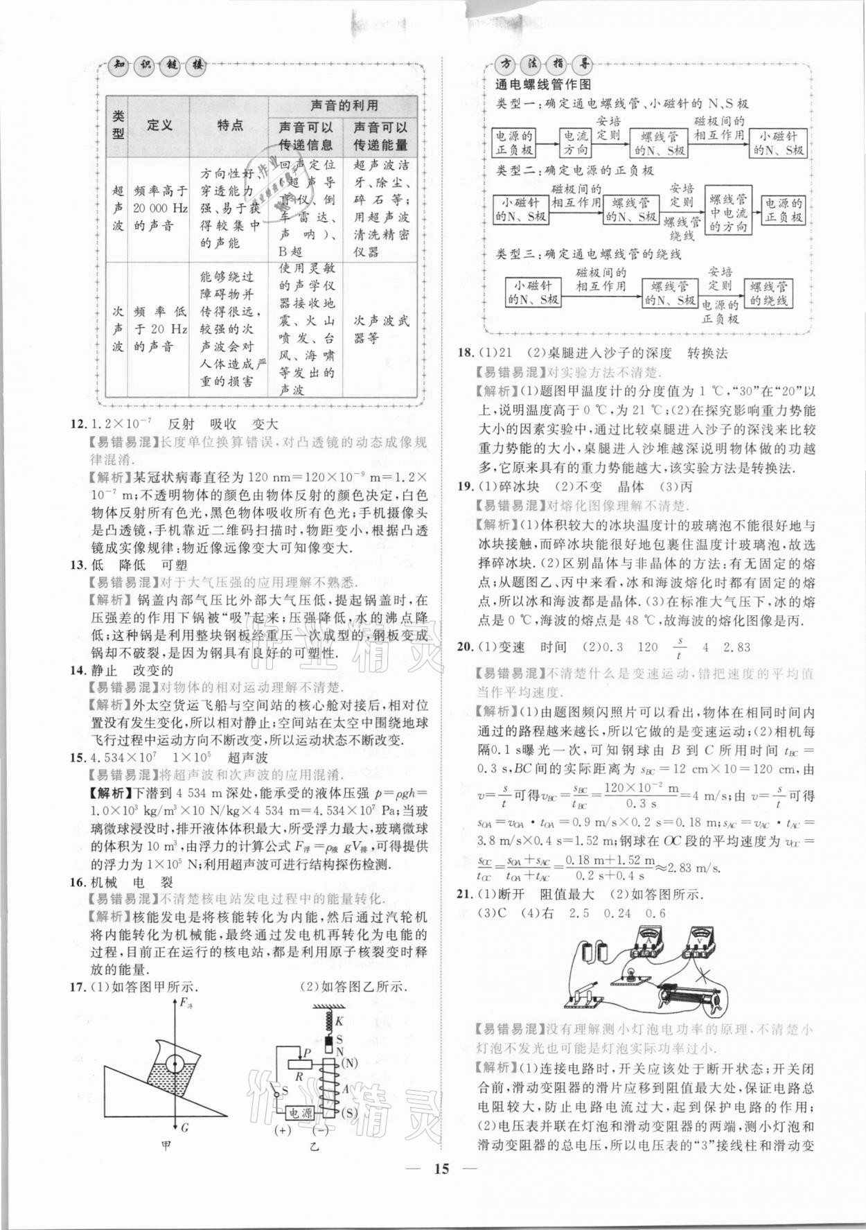 2021年中考金卷中考試題精編物理陜西專版 參考答案第12頁