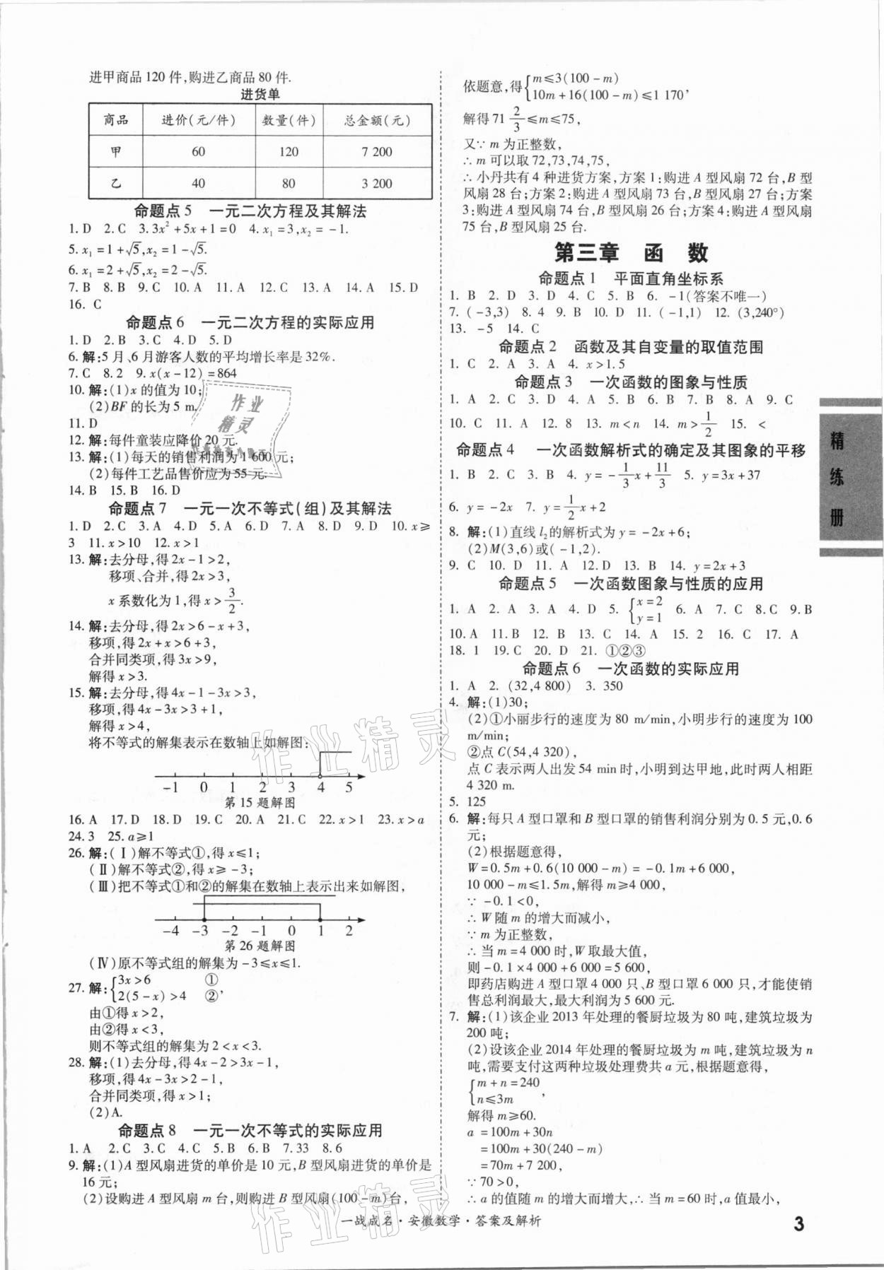 2021年一戰(zhàn)成名安徽中考考前新方案數(shù)學(xué) 第3頁