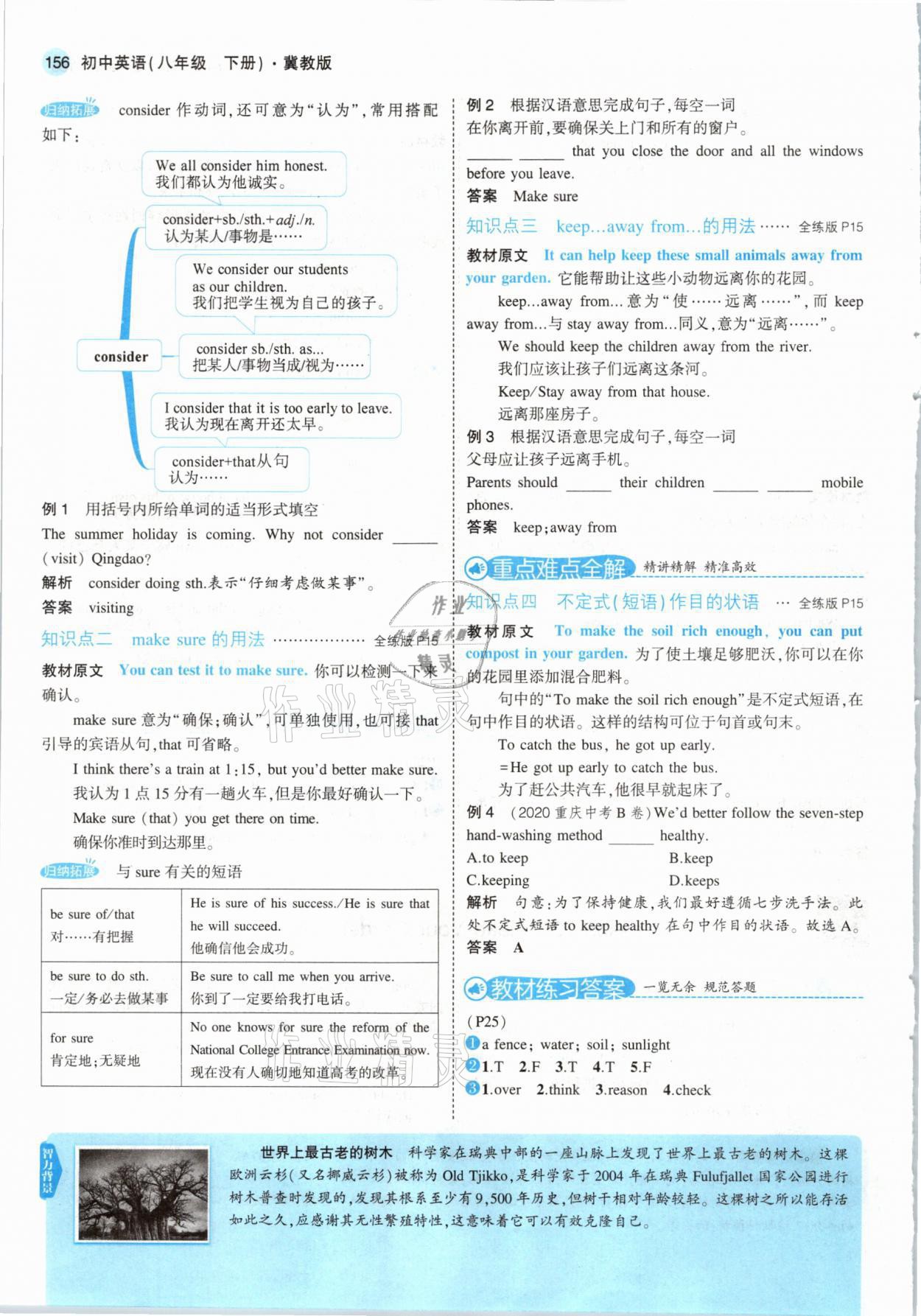 2021年教材课本八年级英语下册冀教版三起&nbsp;参考答案第14页