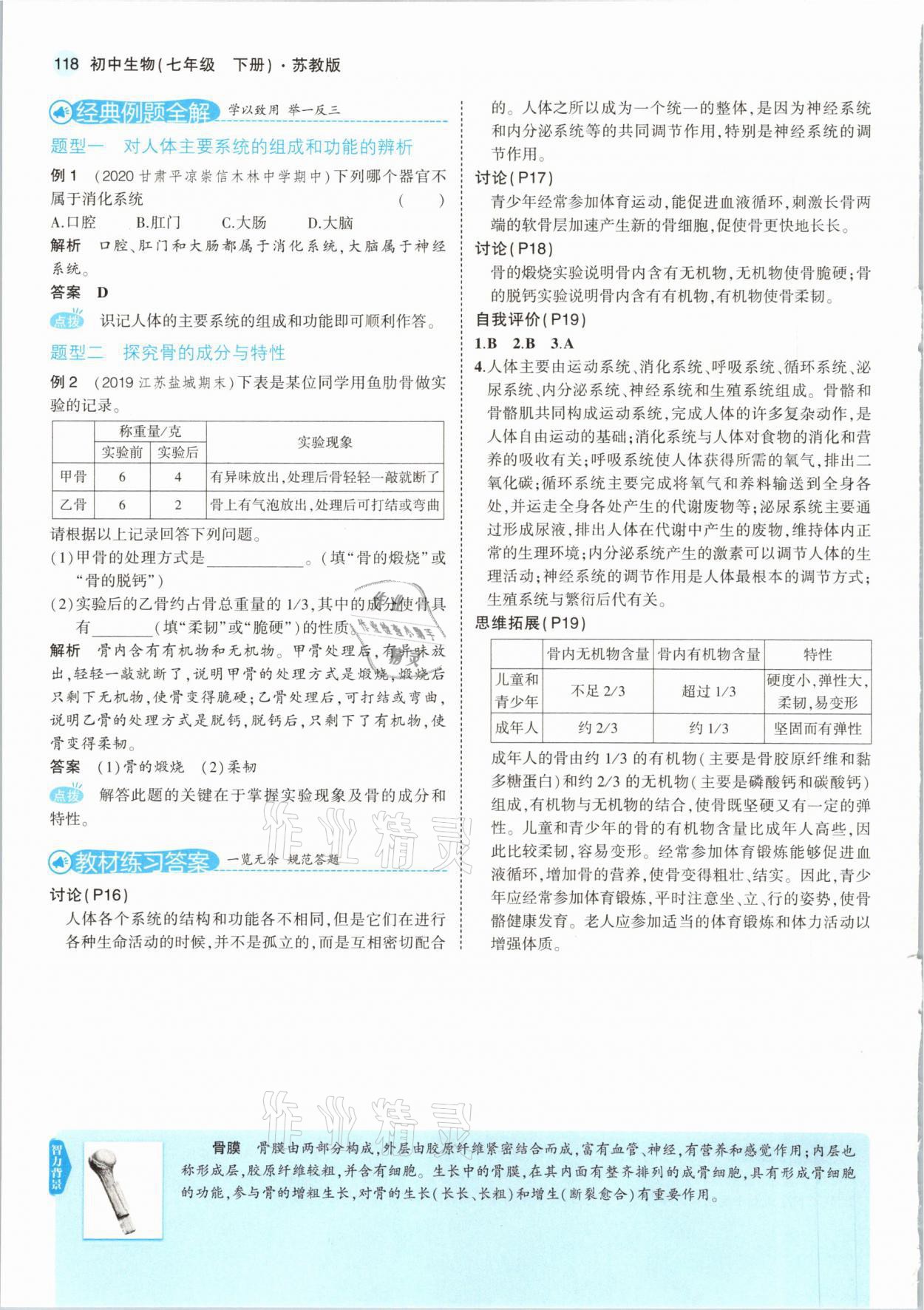 2021年教材課本七年級(jí)生物下冊(cè)蘇教版 參考答案第8頁(yè)