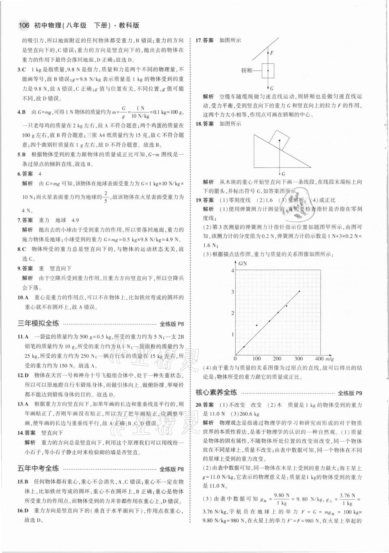 2021年5年中考3年模拟初中物理八年级下册教科版 第4页