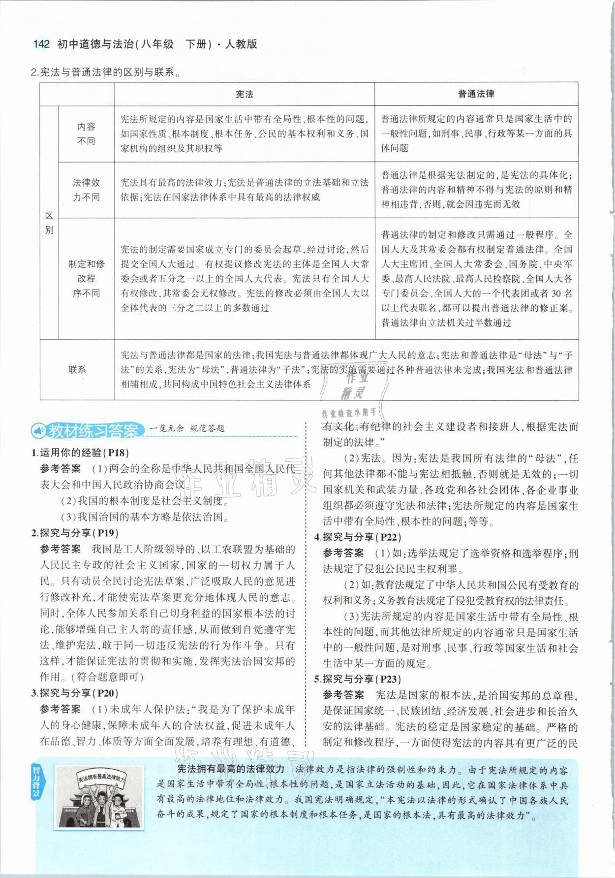 2021年教材課本八年級(jí)道德與法治下冊(cè)人教版 參考答案第8頁(yè)