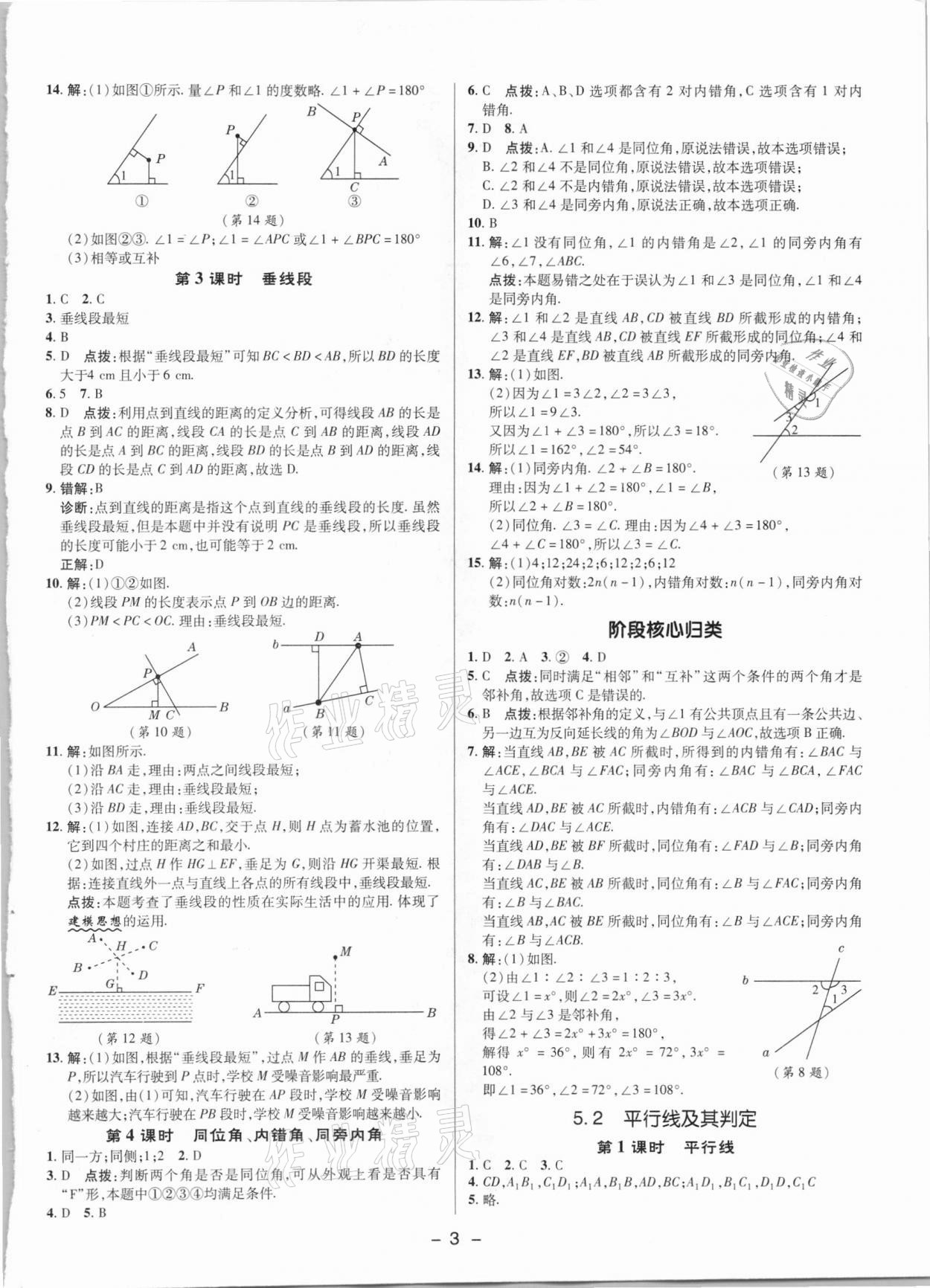 2021年综合应用创新题典中点七年级数学下册人教版 参考答案第2页