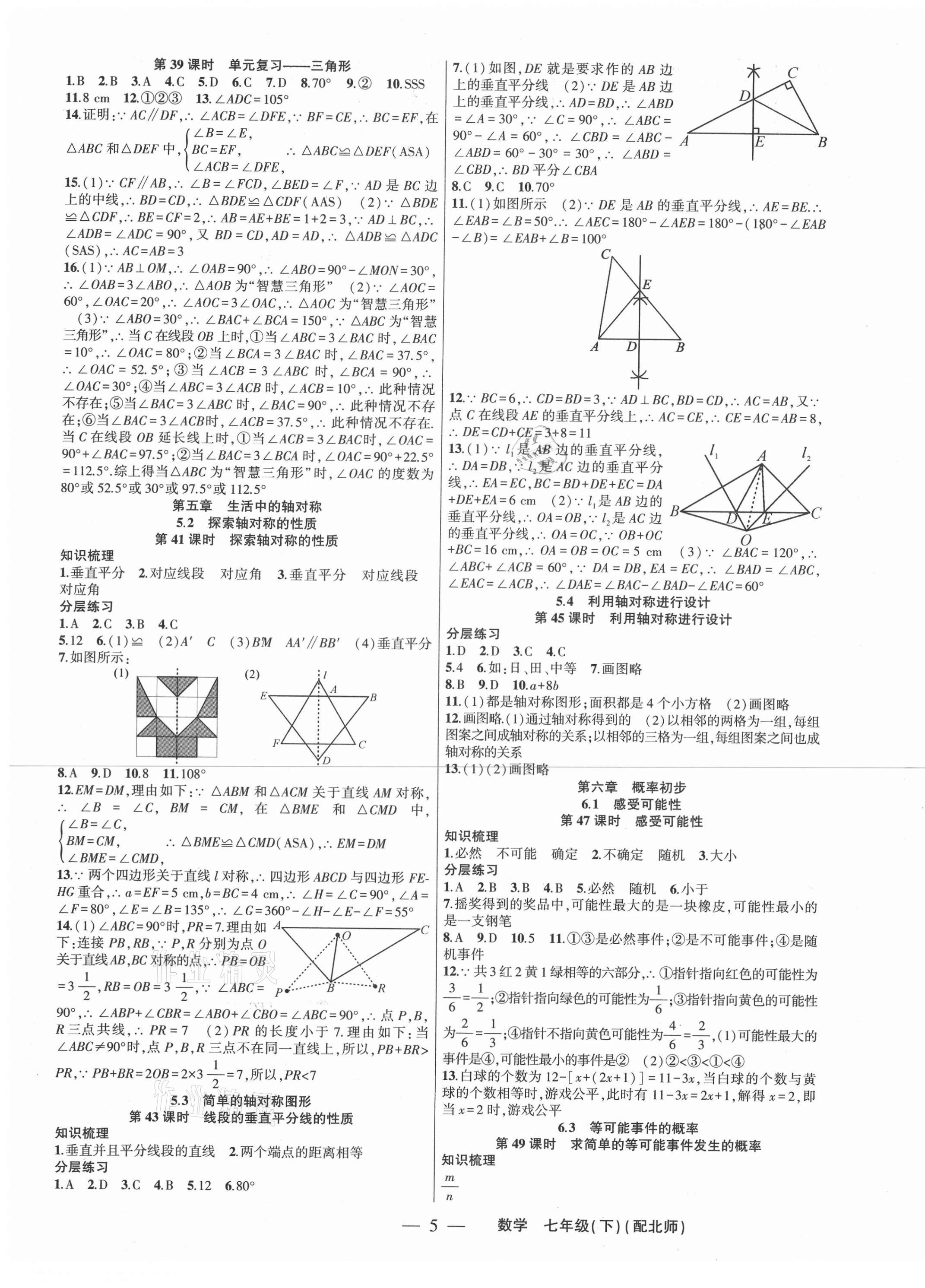 2021年原创新课堂七年级数学下册北师大版深圳专版 第5页