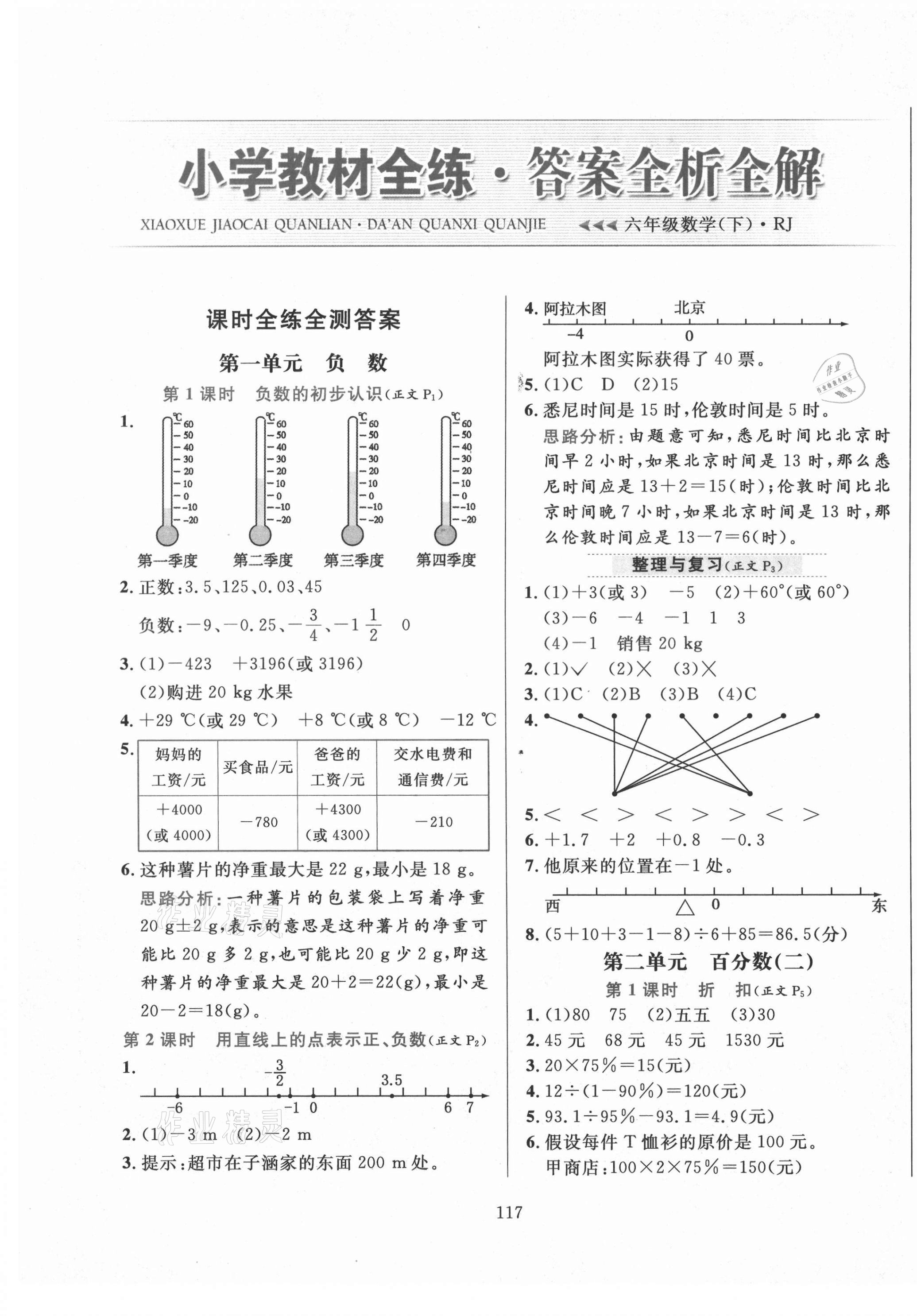 2021年小學(xué)教材全練六年級(jí)數(shù)學(xué)下冊(cè)人教版 第1頁