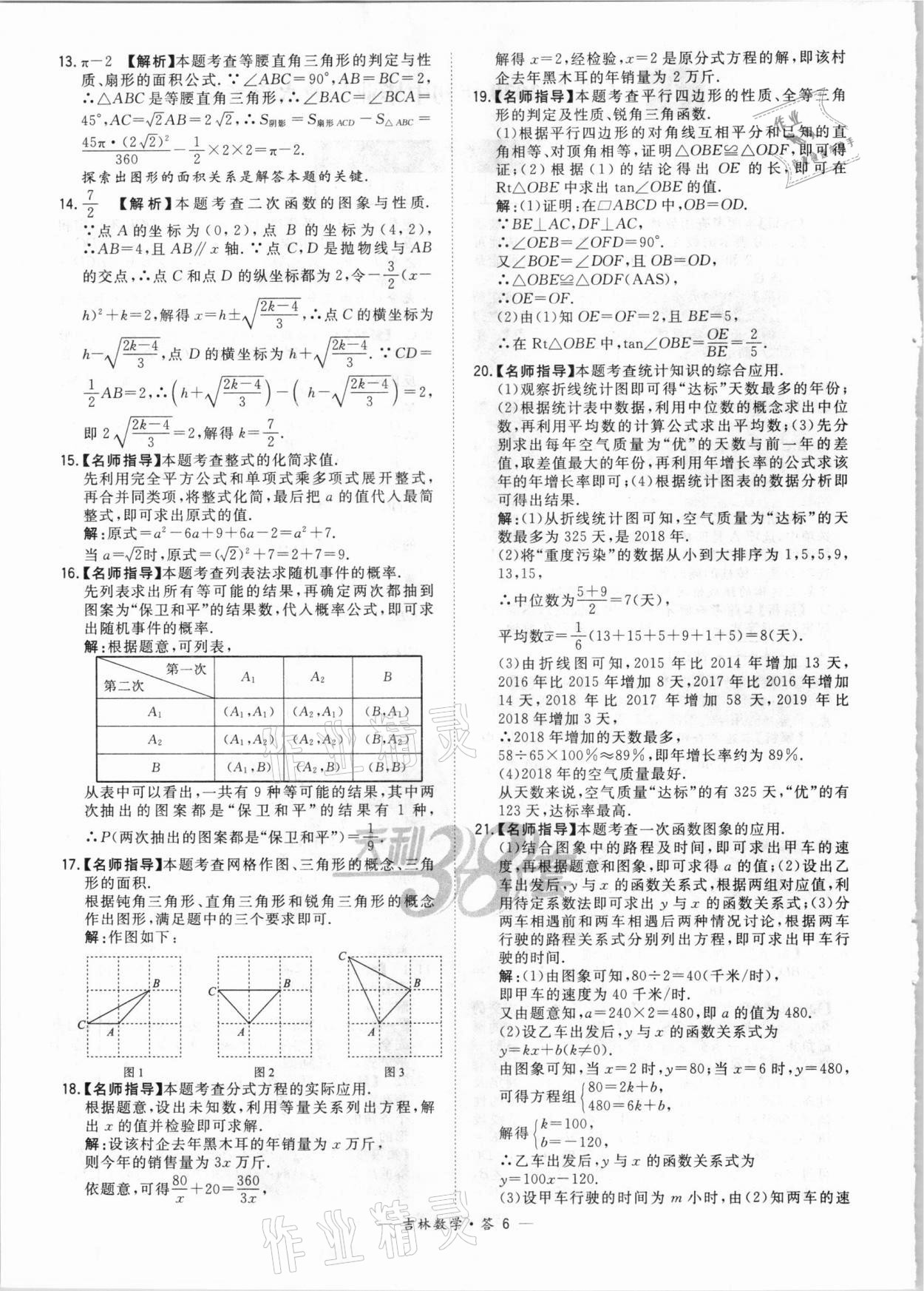 2021年天利38套中考試題精選數(shù)學(xué)吉林專版 參考答案第6頁(yè)