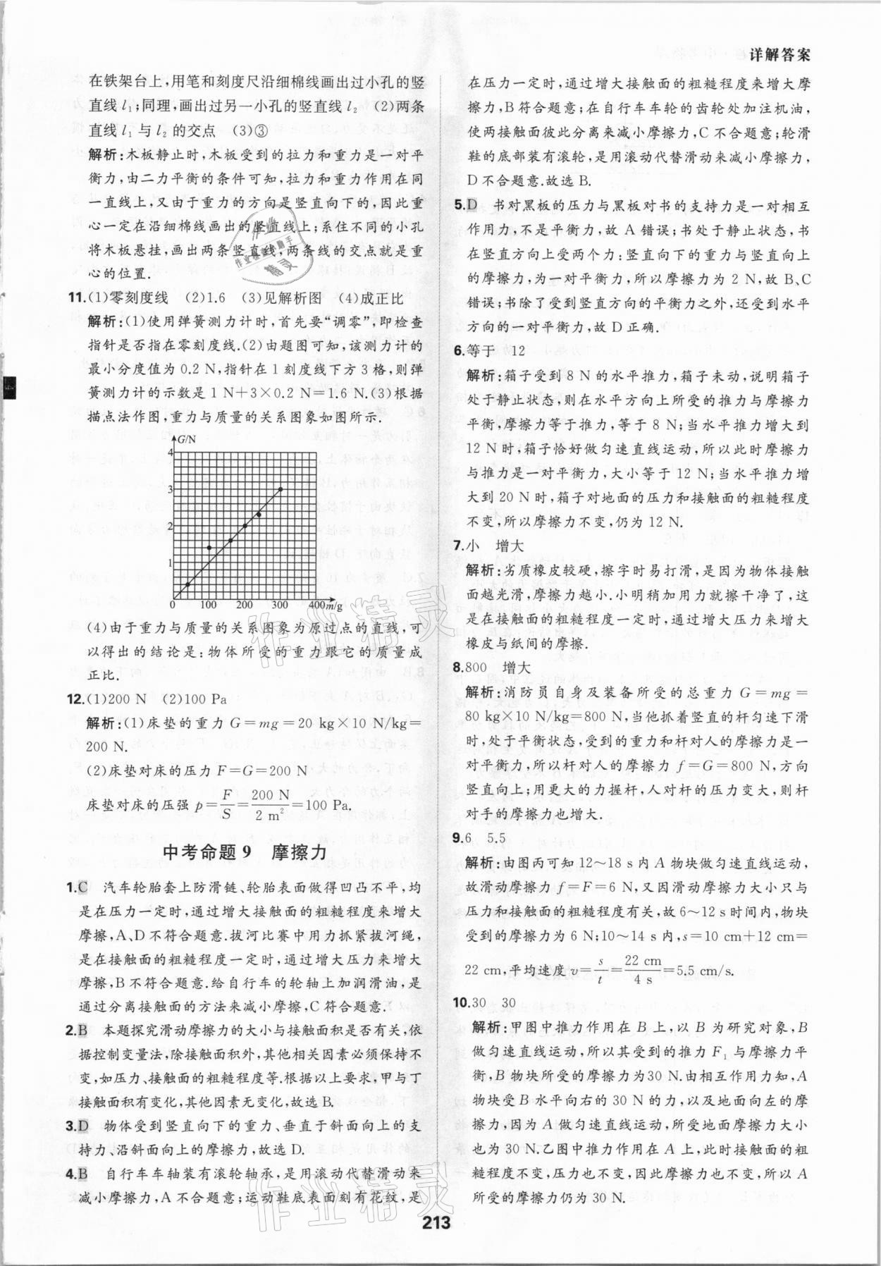 2021年一本中考題物理 參考答案第9頁