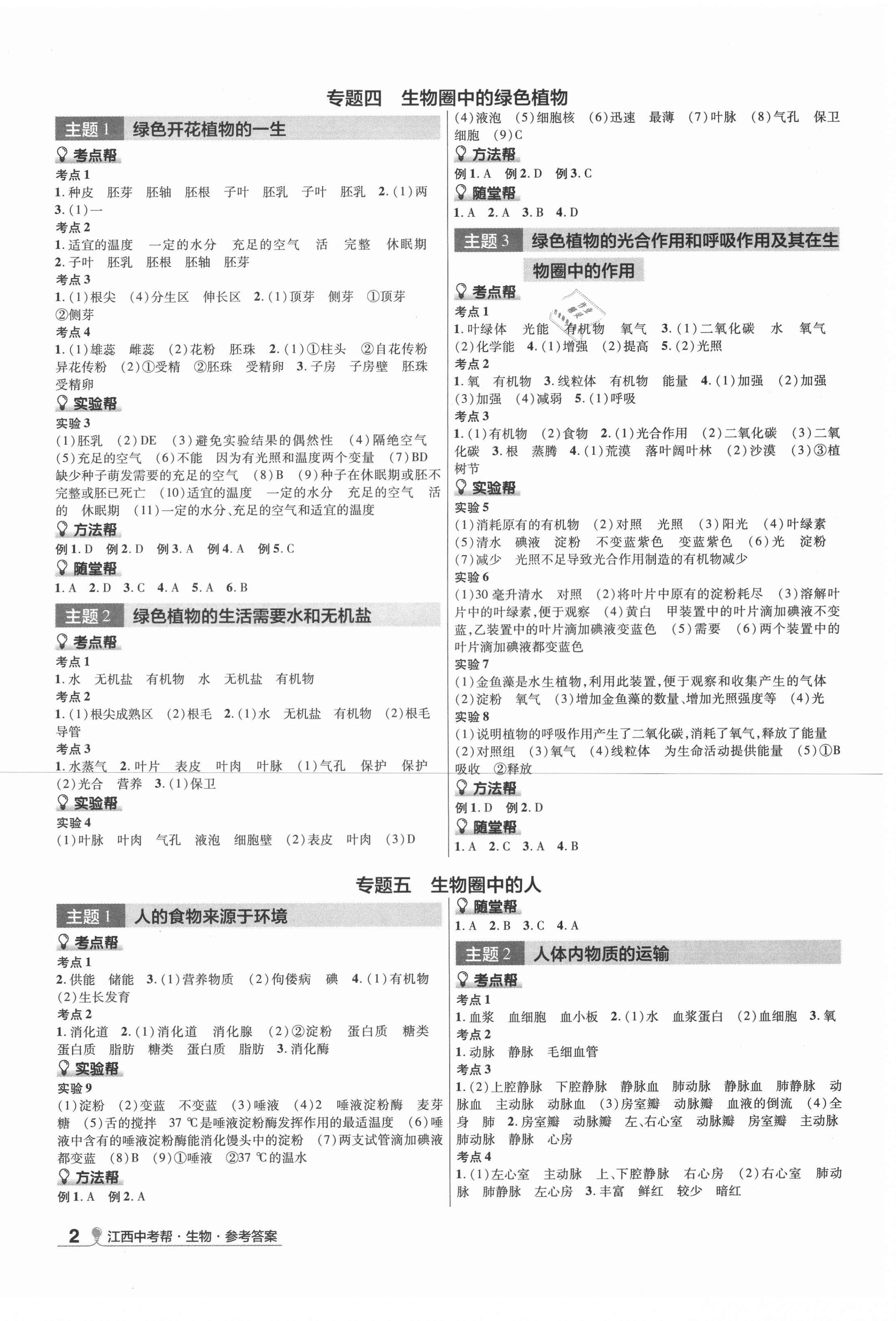 2021年江西中考幫生物 第2頁