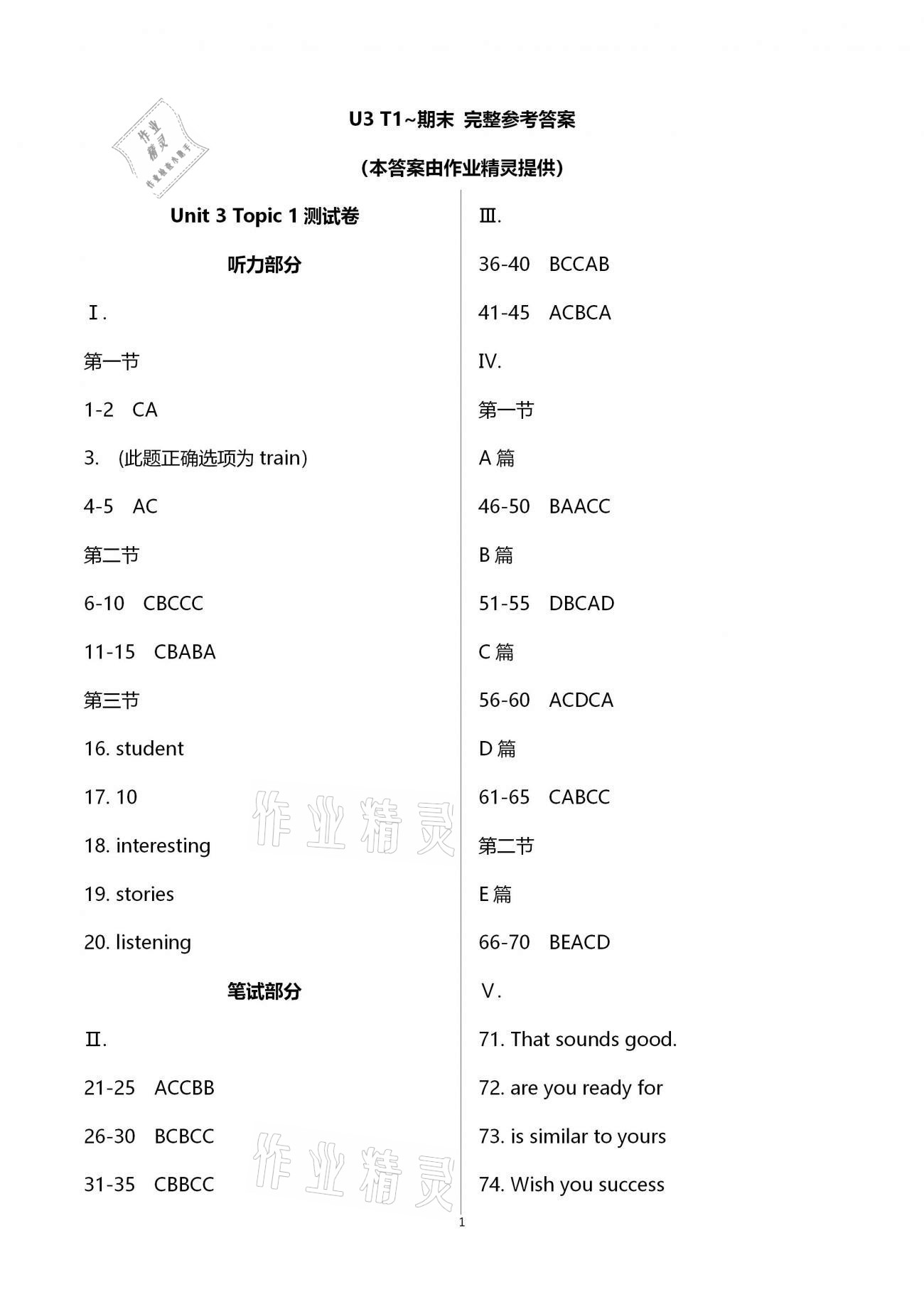 2020年名師伴你學(xué)提優(yōu)名卷九年級(jí)英語(yǔ)上冊(cè)仁愛(ài)版福建專(zhuān)版 第14頁(yè)