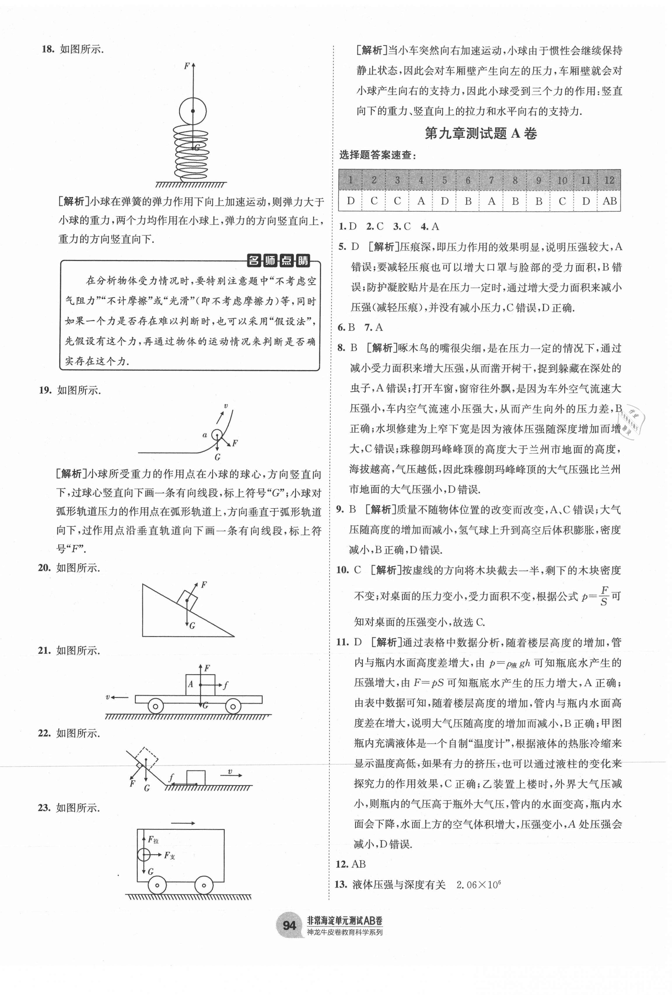 2021年海淀單元測(cè)試AB卷八年級(jí)物理下冊(cè)人教版 第6頁(yè)