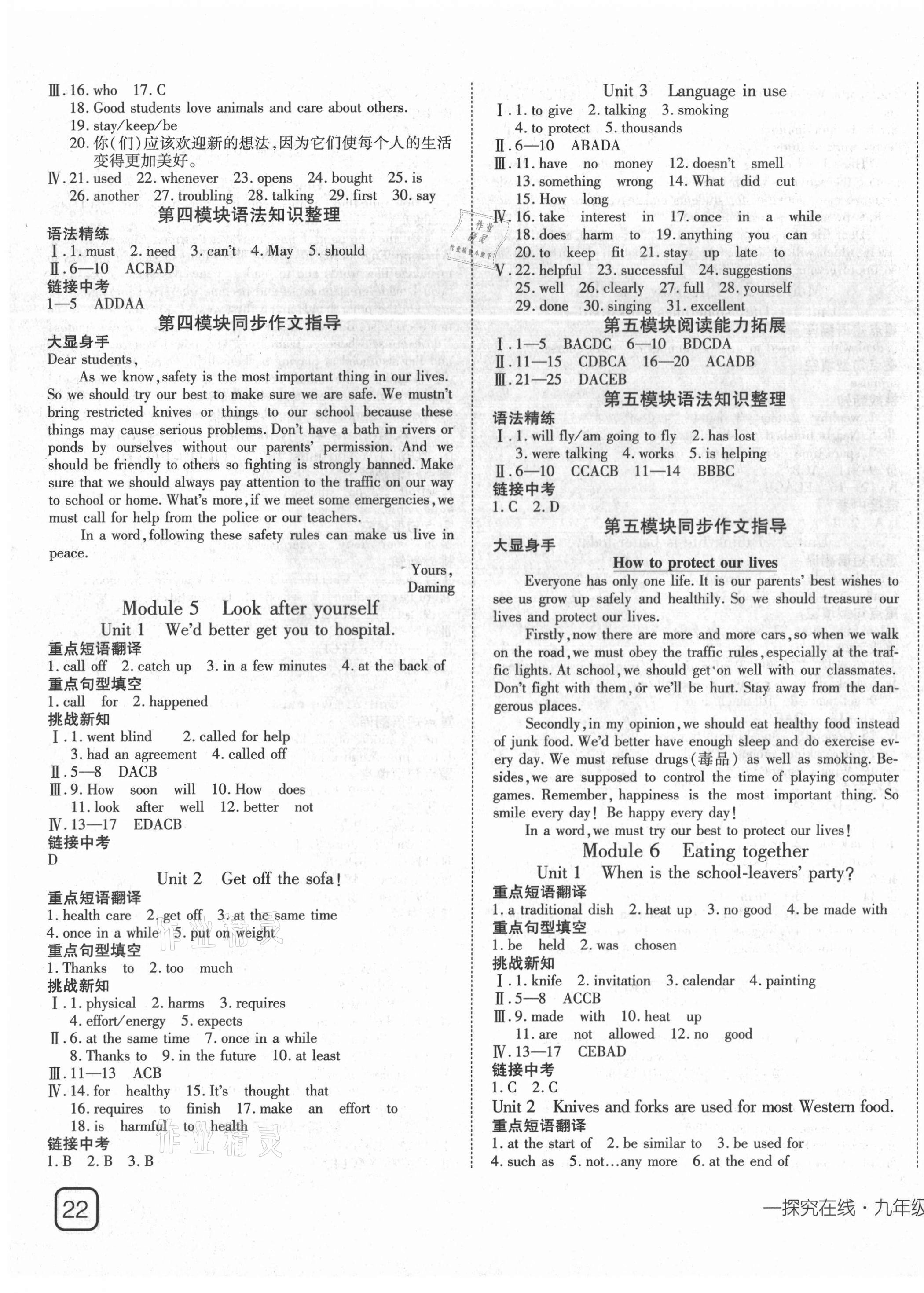 2021年探究在线高效课堂九年级英语下册外研版 第3页