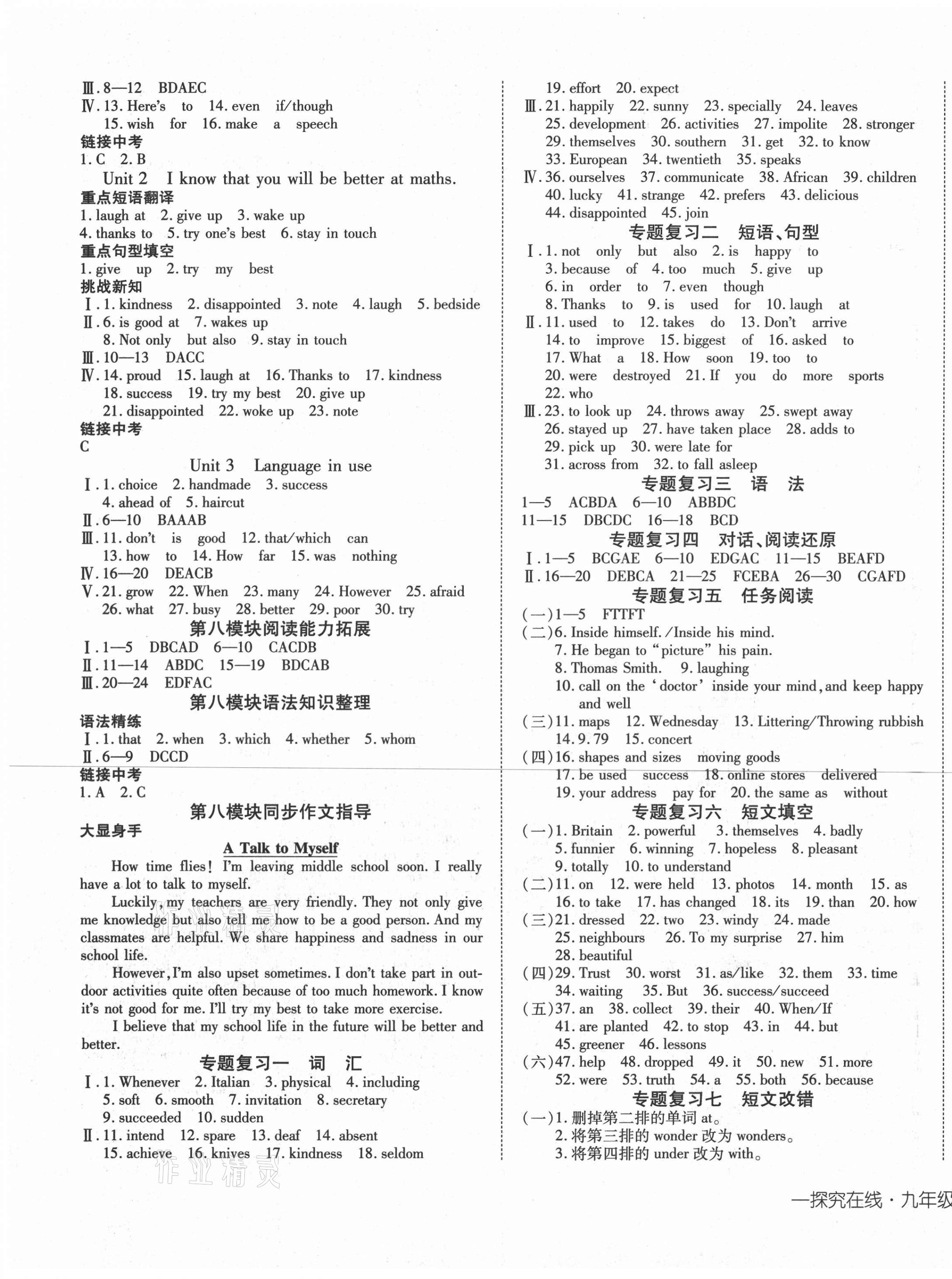 2021年探究在线高效课堂九年级英语下册外研版 第5页