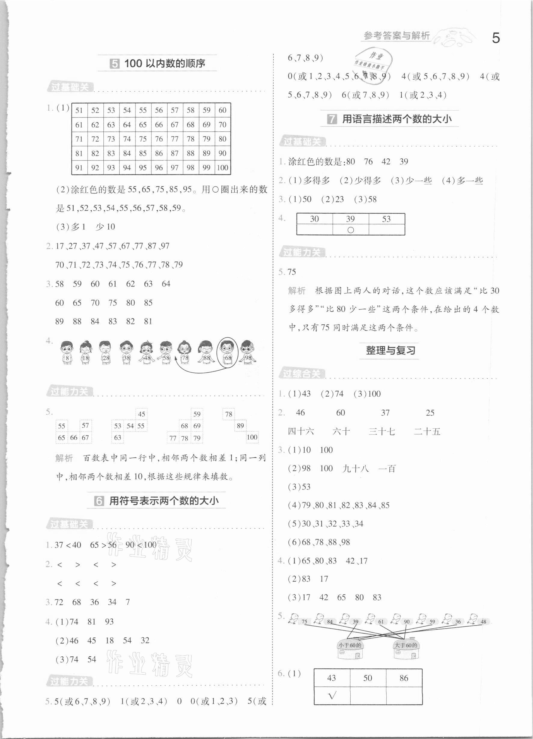 2021年一遍过小学数学一年级下册冀教版 第5页