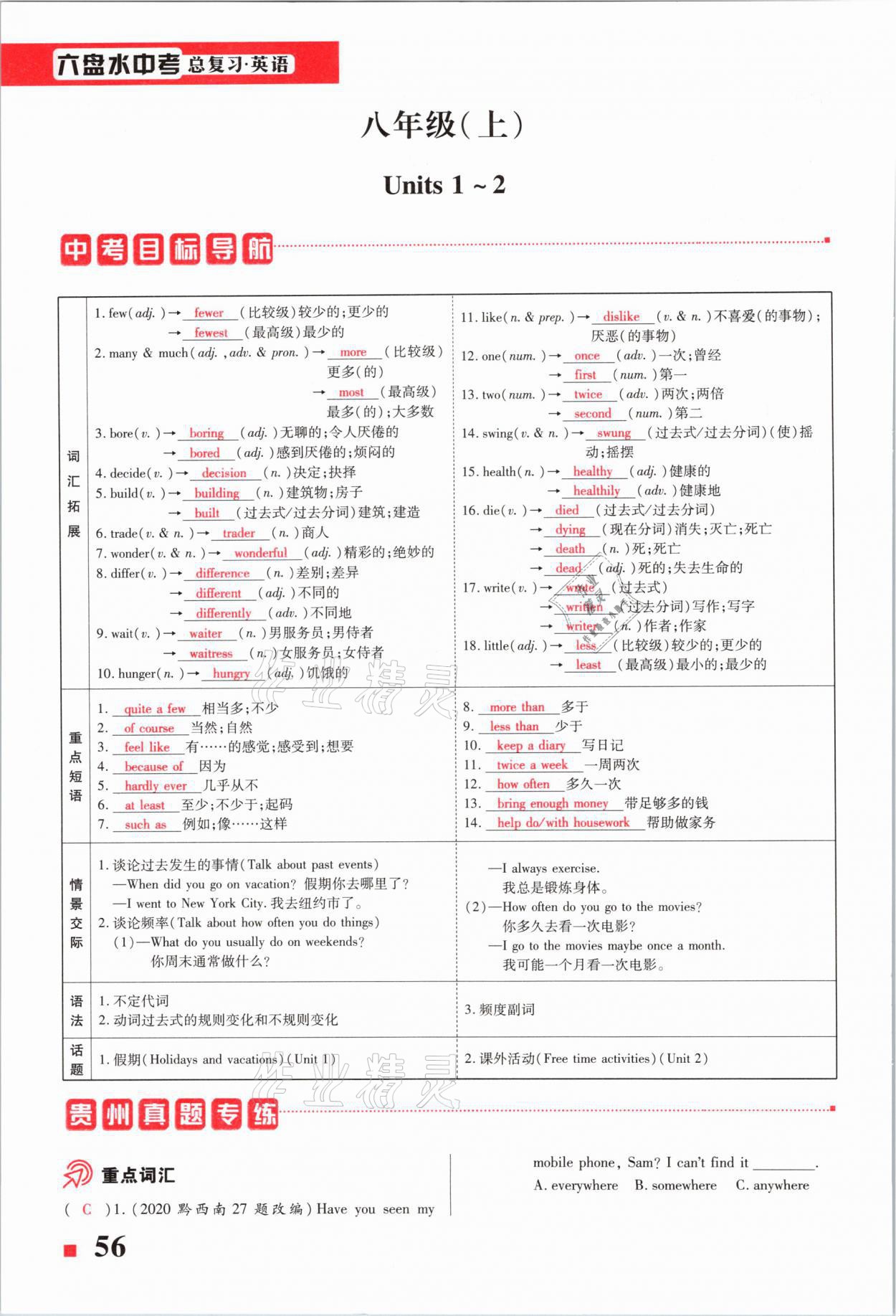 2021年貴州中考總復(fù)習(xí)終極備戰(zhàn)英語六盤水專版 第56頁