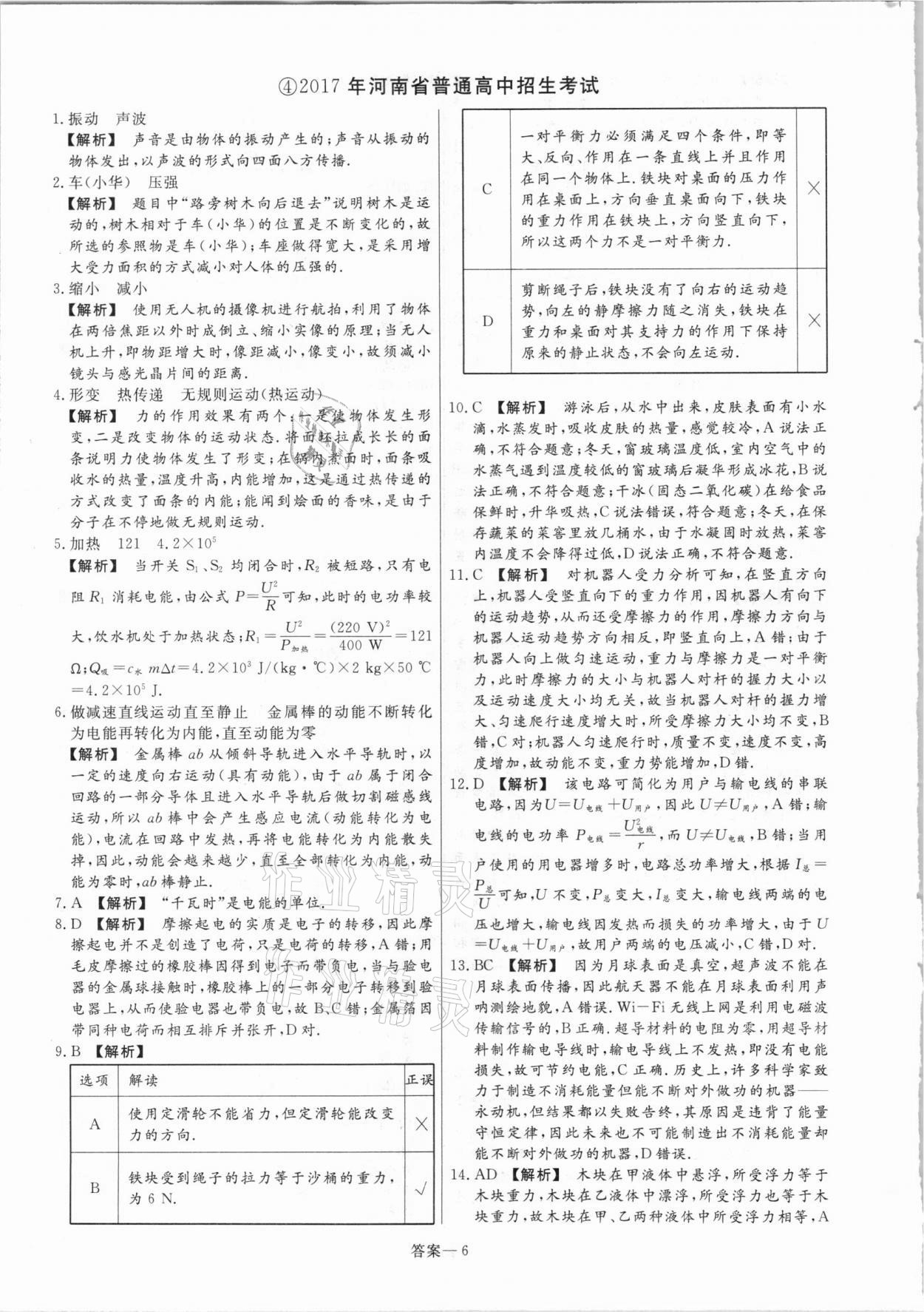 2021年中考幫真題必刷物理河南專版 參考答案第6頁