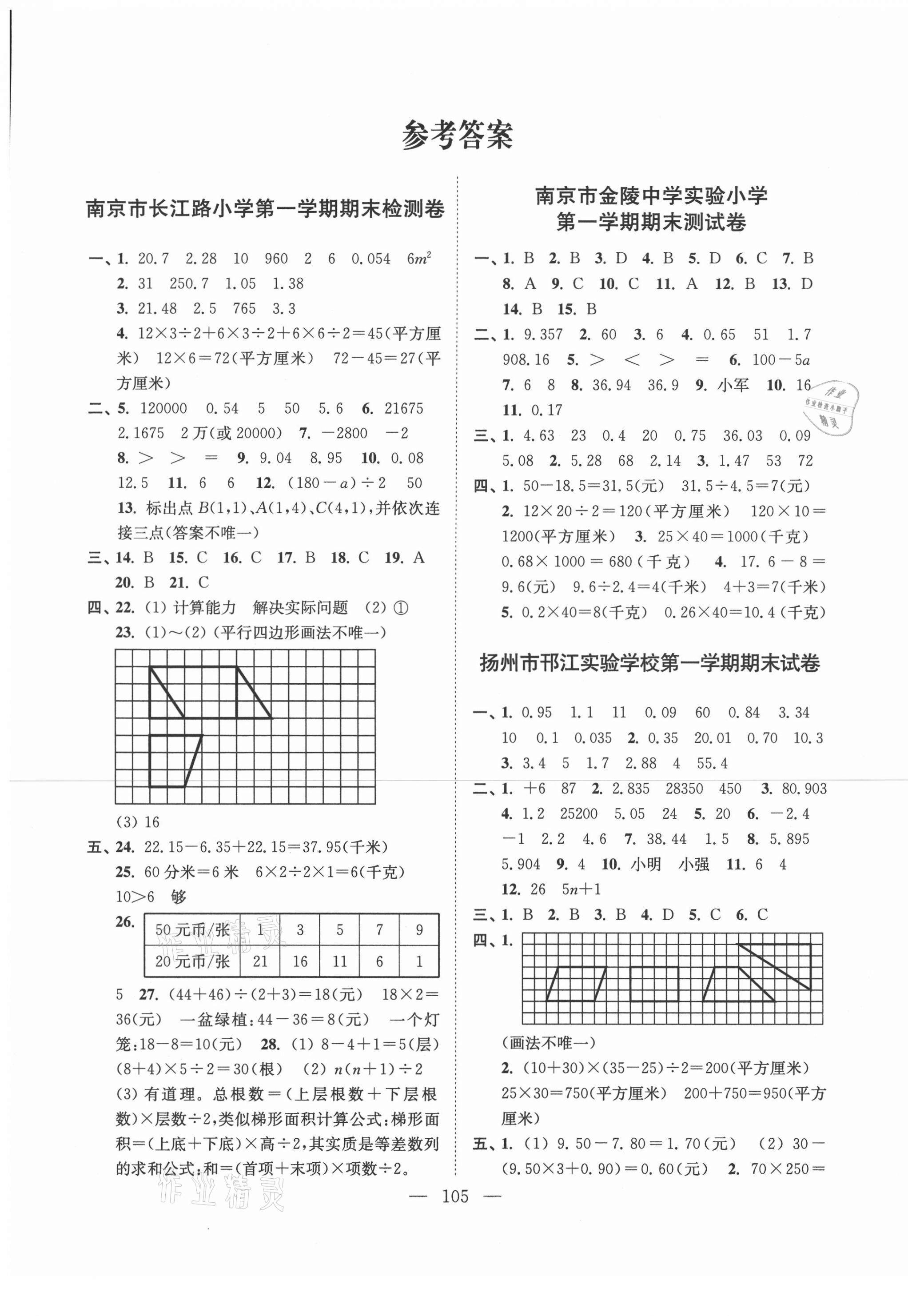 2020年超能學典各地期末試卷精選五年級數(shù)學上冊蘇教版 第1頁