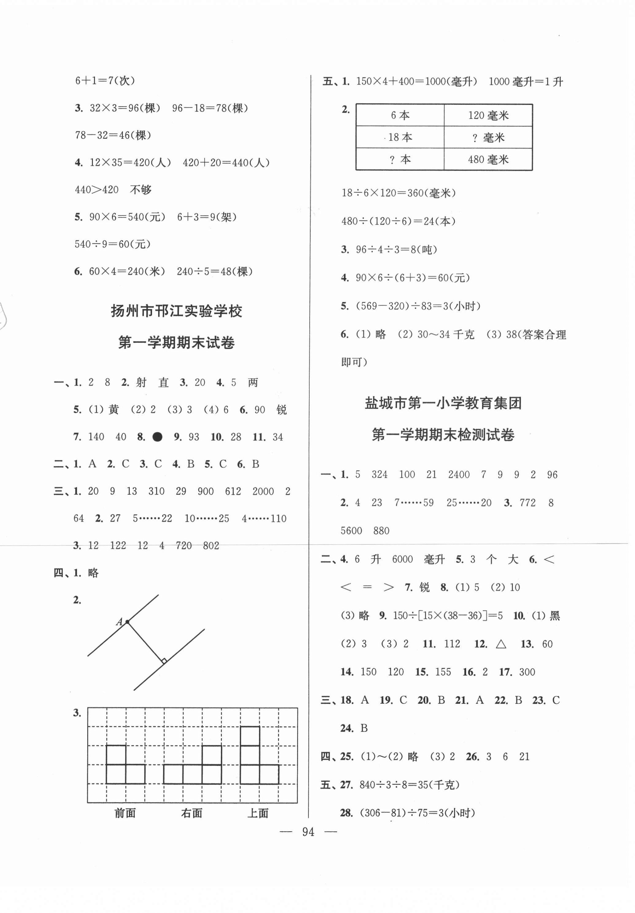 2020年超能學(xué)典各地期末試卷精選四年級(jí)數(shù)學(xué)上冊(cè)蘇教版 第2頁(yè)