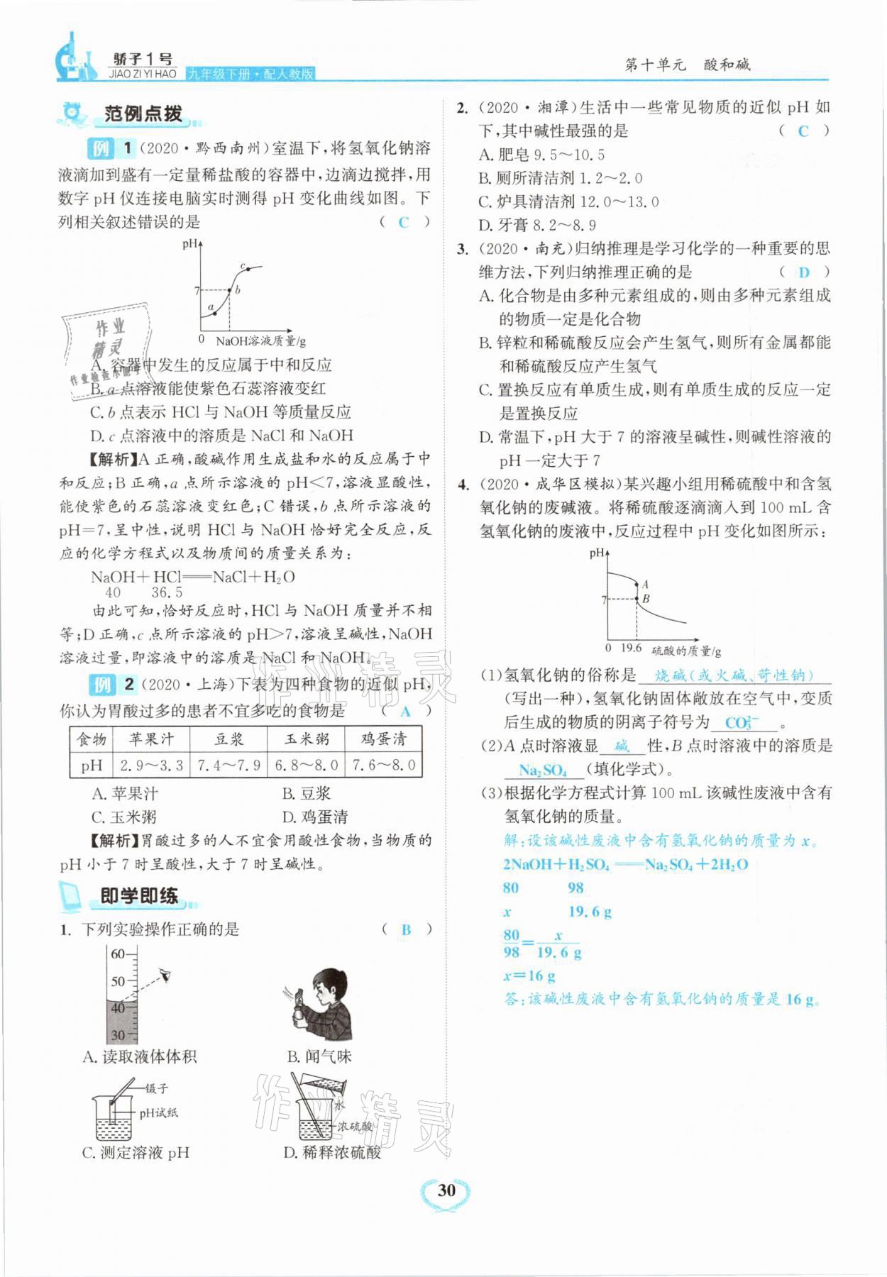 2021年驕子1號九年級化學(xué)下冊人教版 第30頁