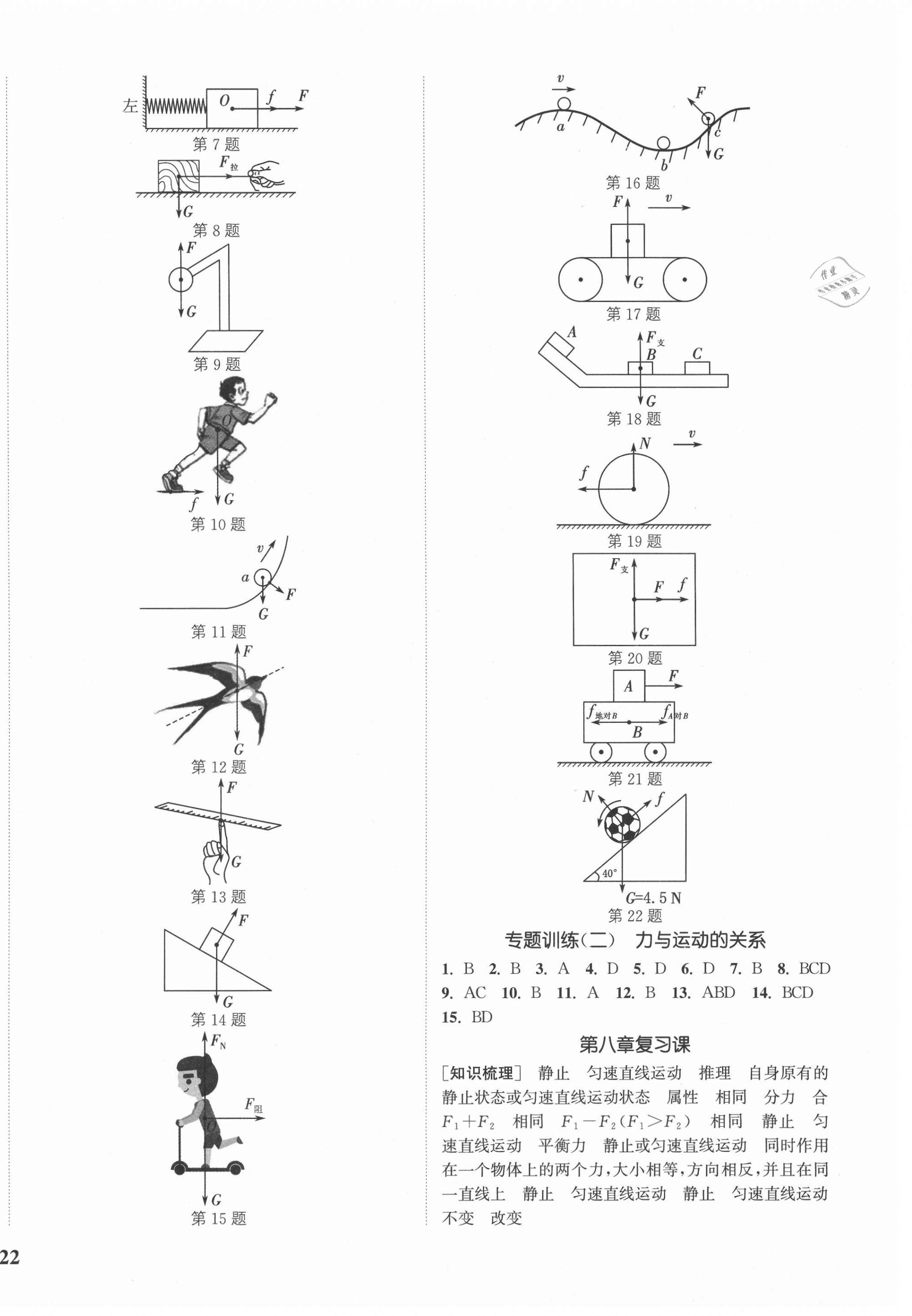 2021年通城學(xué)典課時(shí)作業(yè)本八年級(jí)物理下冊(cè)教科版 參考答案第4頁(yè)