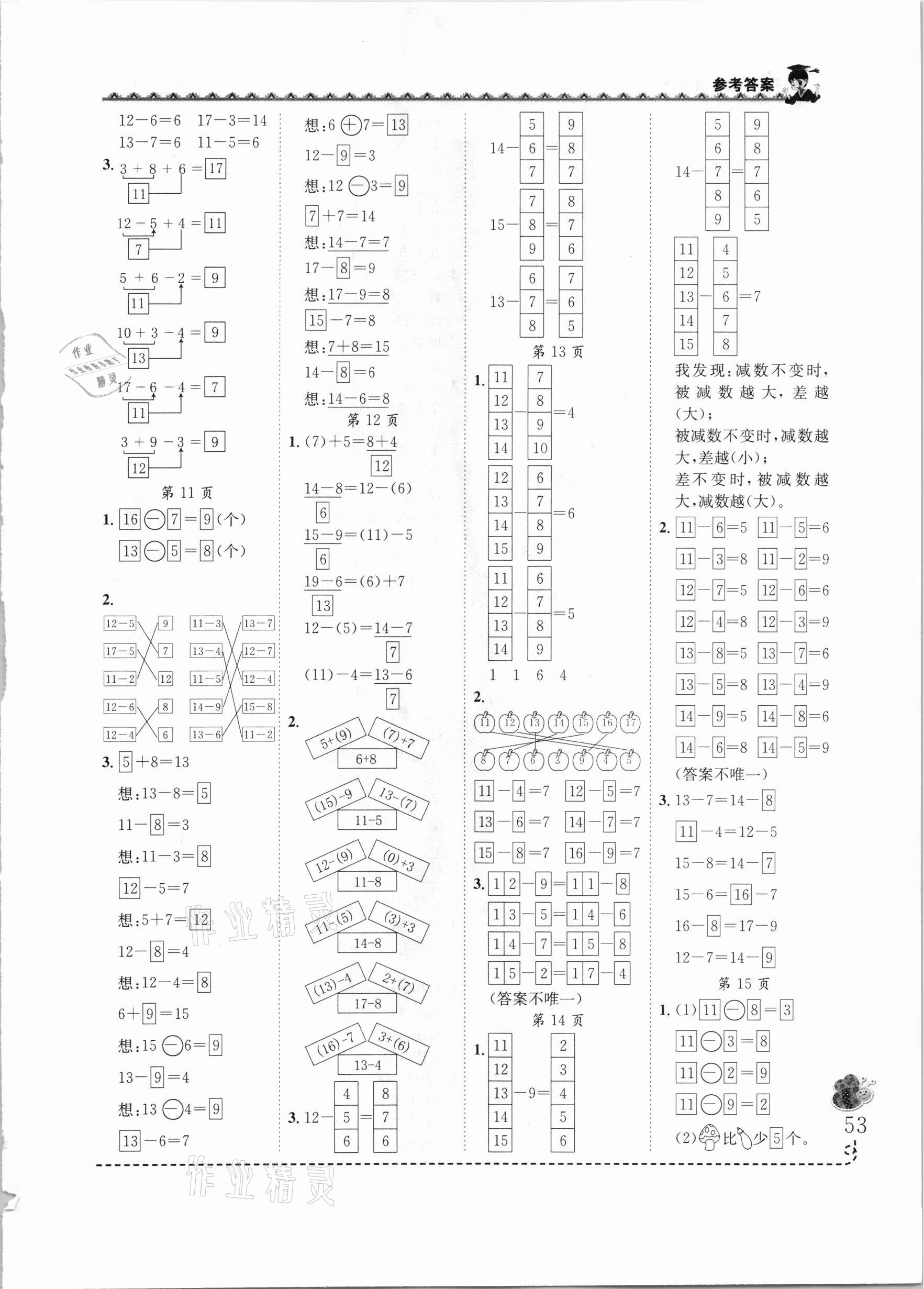 2021年黃岡小狀元同步計算天天練一年級數(shù)學下冊人教版 第3頁