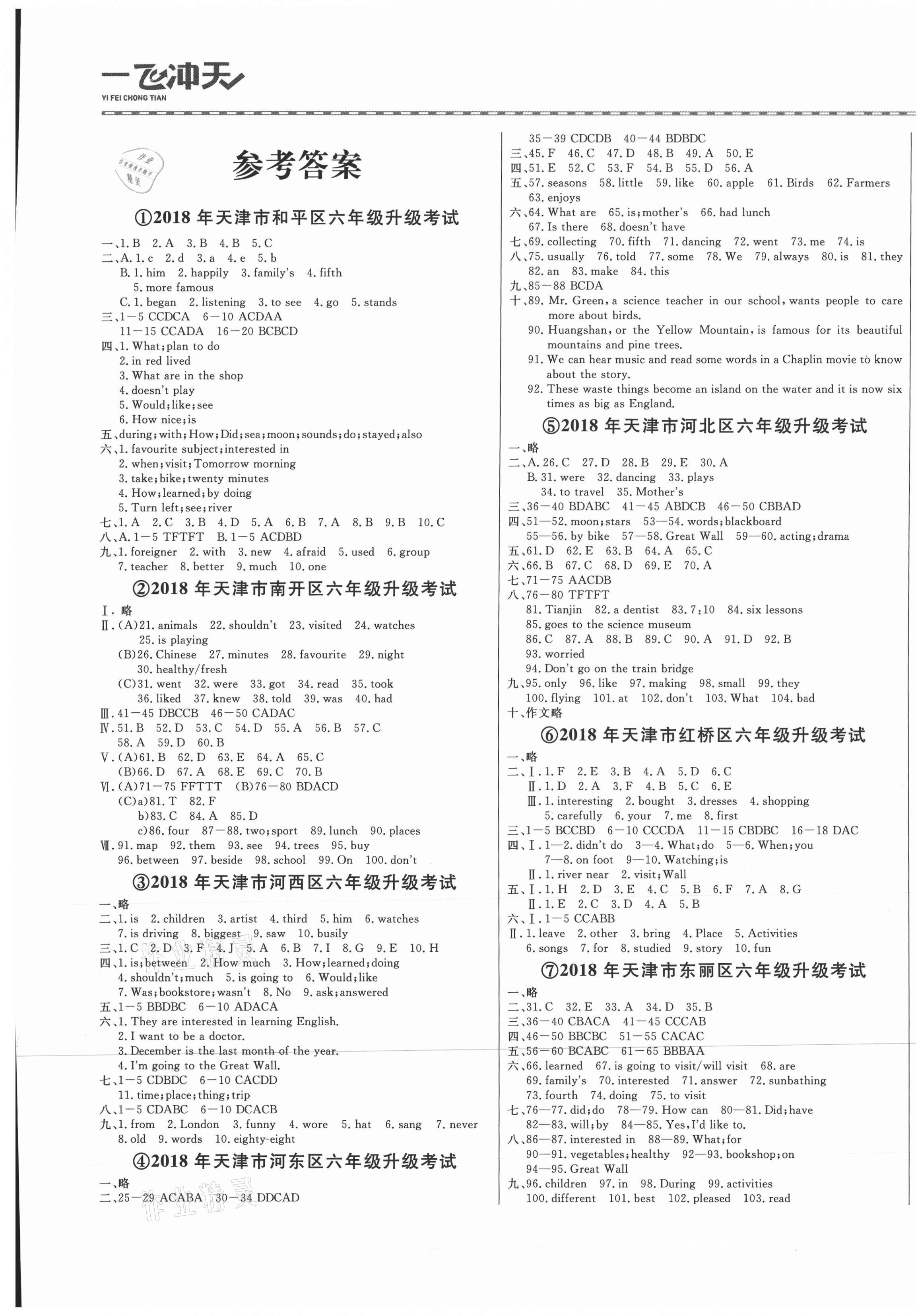 2021年小升初真题精选英语 第1页