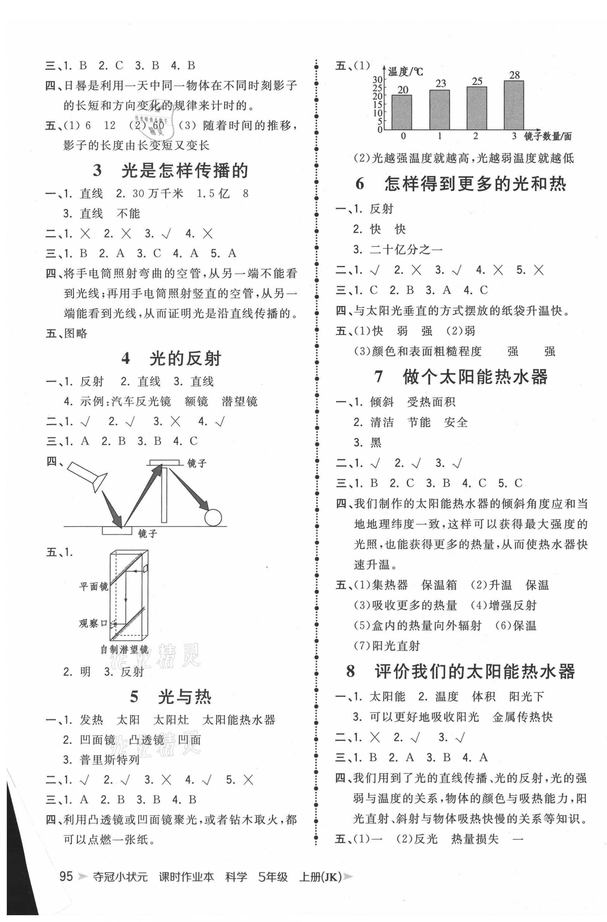 2020年夺冠小状元课时作业本五年级科学上册教科版 第3页