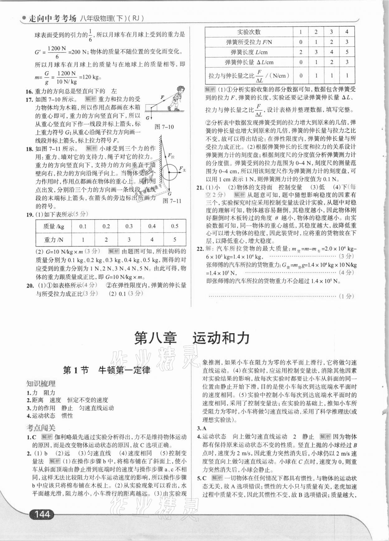 2021年走向中考考場(chǎng)八年級(jí)物理下冊(cè)人教版 第6頁(yè)