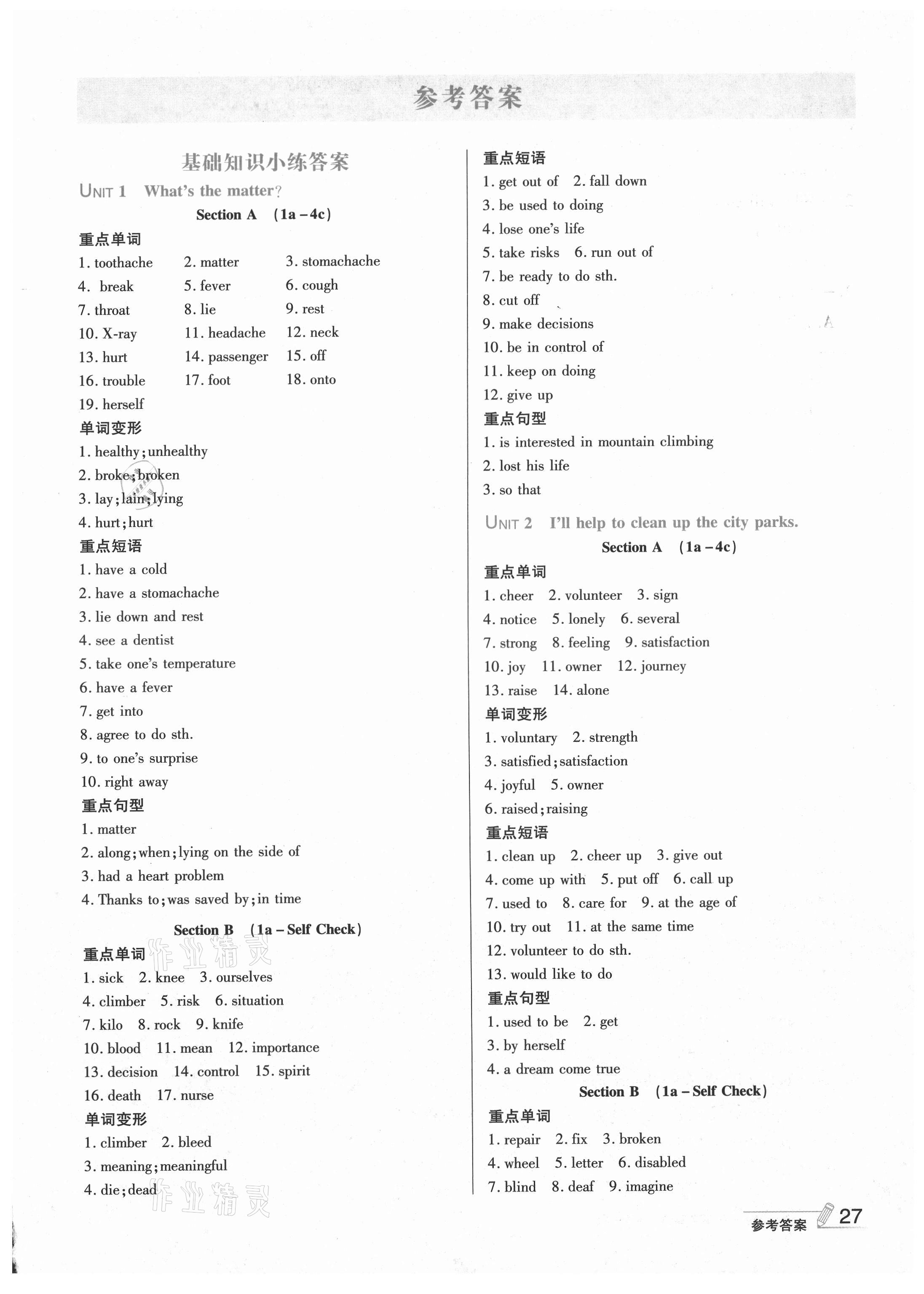 2021年點(diǎn)撥訓(xùn)練八年級(jí)英語(yǔ)下冊(cè)人教版 第1頁(yè)