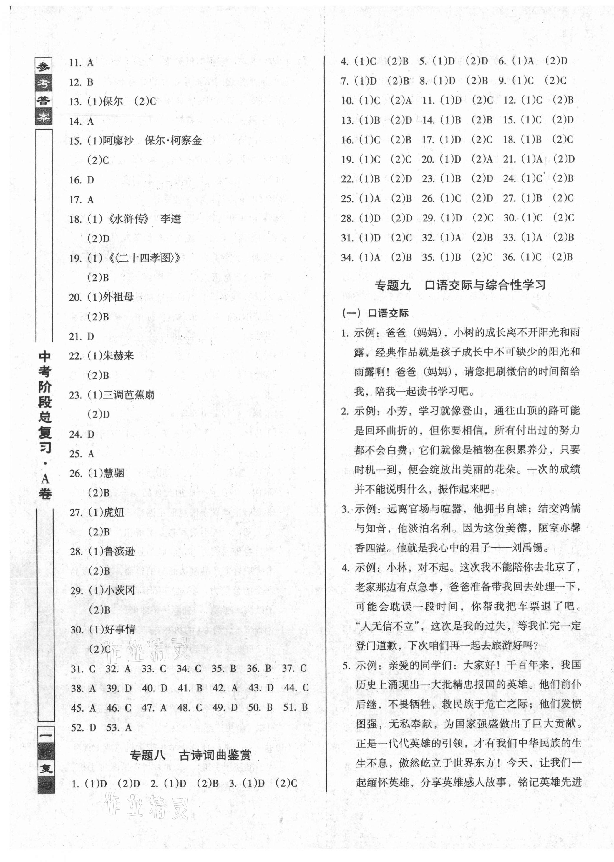 2021年中考階段總復(fù)習(xí)ABC語文A卷 第5頁