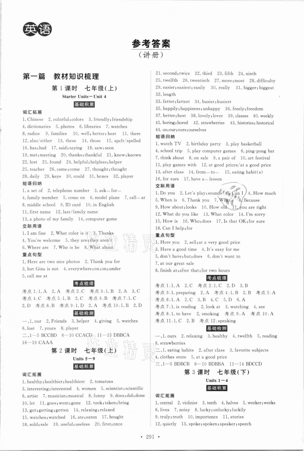 2021年云南省學(xué)業(yè)水平考試初中總復(fù)習(xí)風(fēng)向標(biāo)英語 第1頁