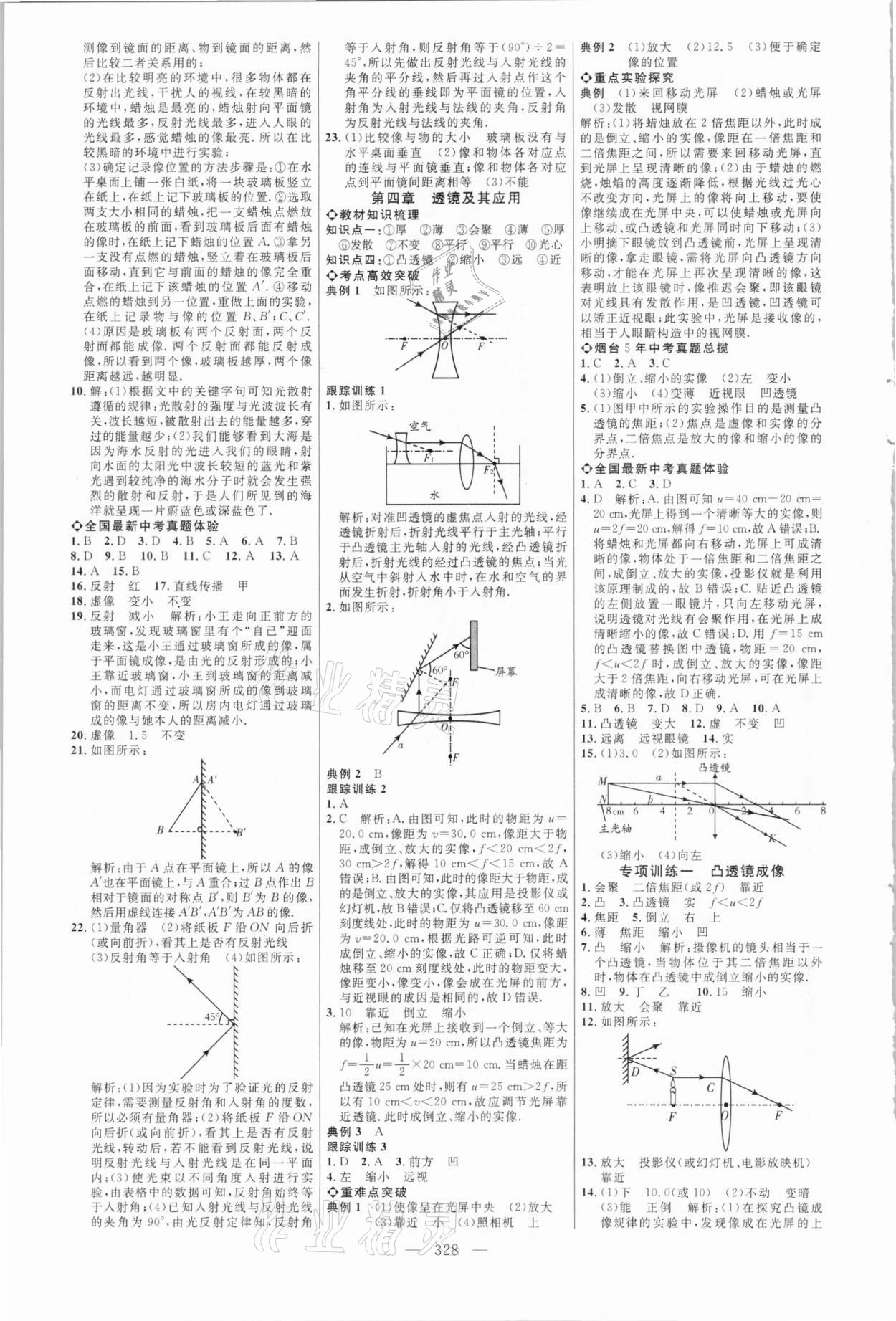 2021年初中總復習全程導航物理煙臺專版 參考答案第3頁