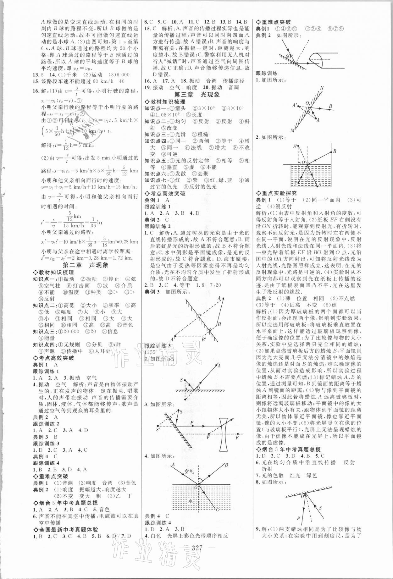 2021年初中總復(fù)習(xí)全程導(dǎo)航物理煙臺(tái)專(zhuān)版 參考答案第2頁(yè)