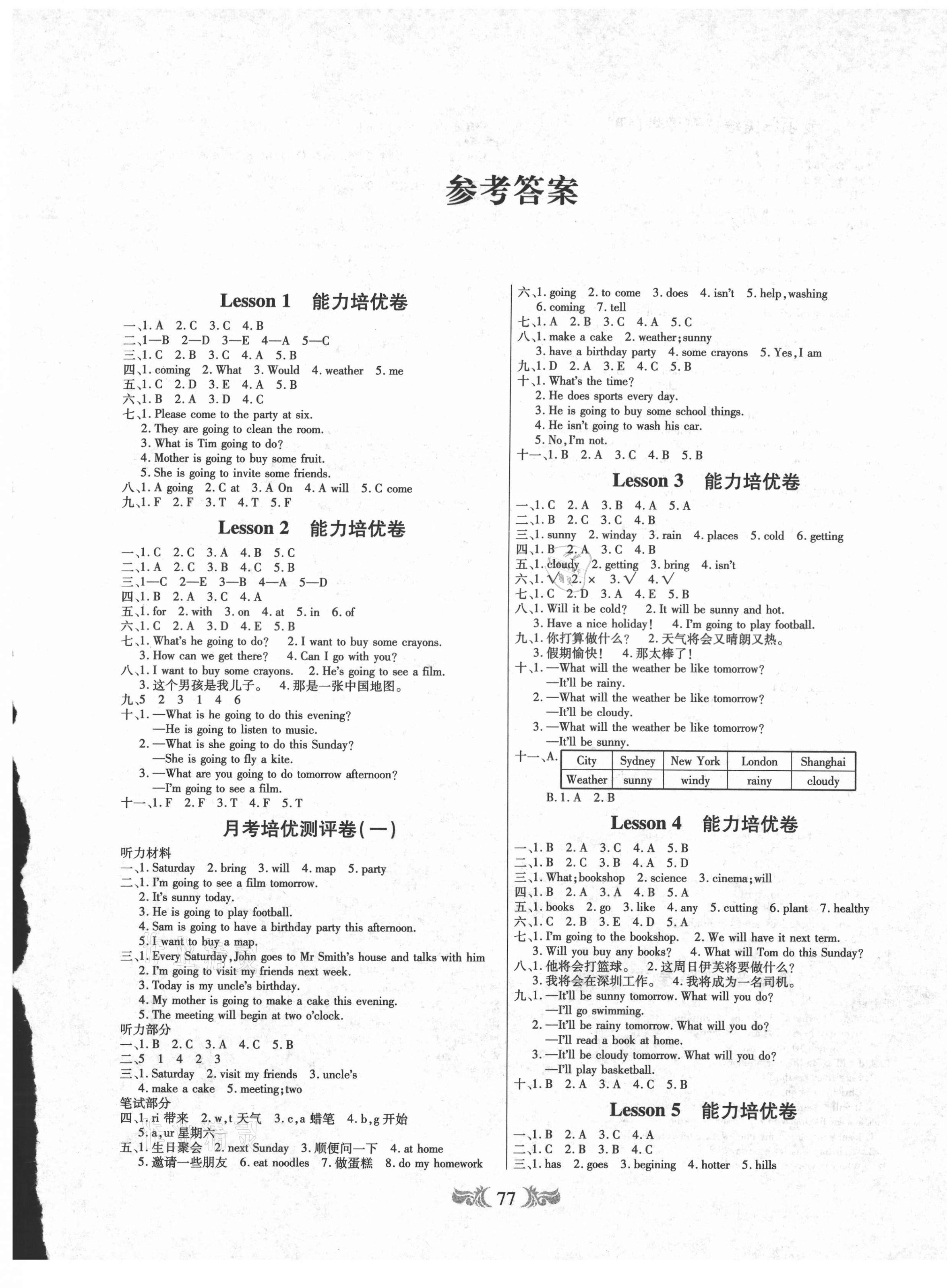 2020年全程培優(yōu)六年級(jí)英語(yǔ)上冊(cè)科普版 第1頁(yè)