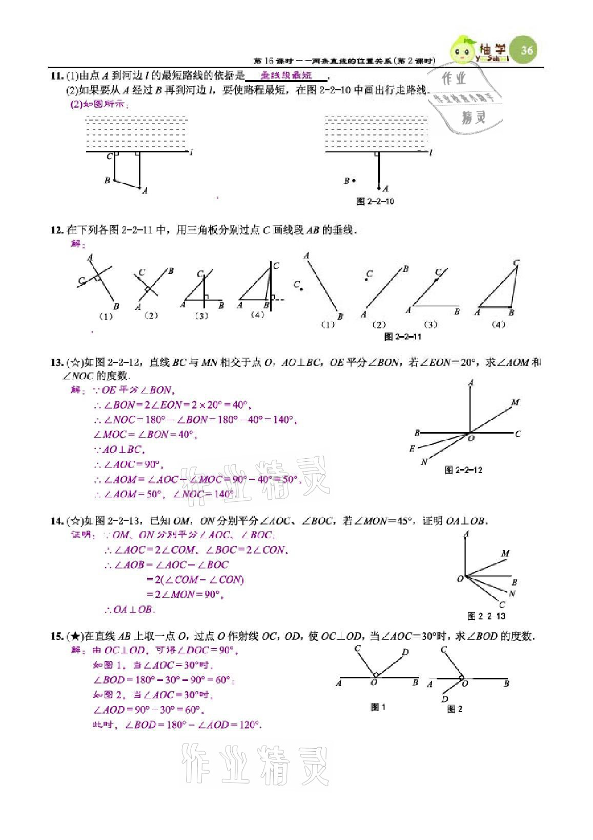 2021年課時(shí)分層作業(yè)本七年級(jí)數(shù)學(xué)下冊(cè)北師大版 參考答案第36頁(yè)