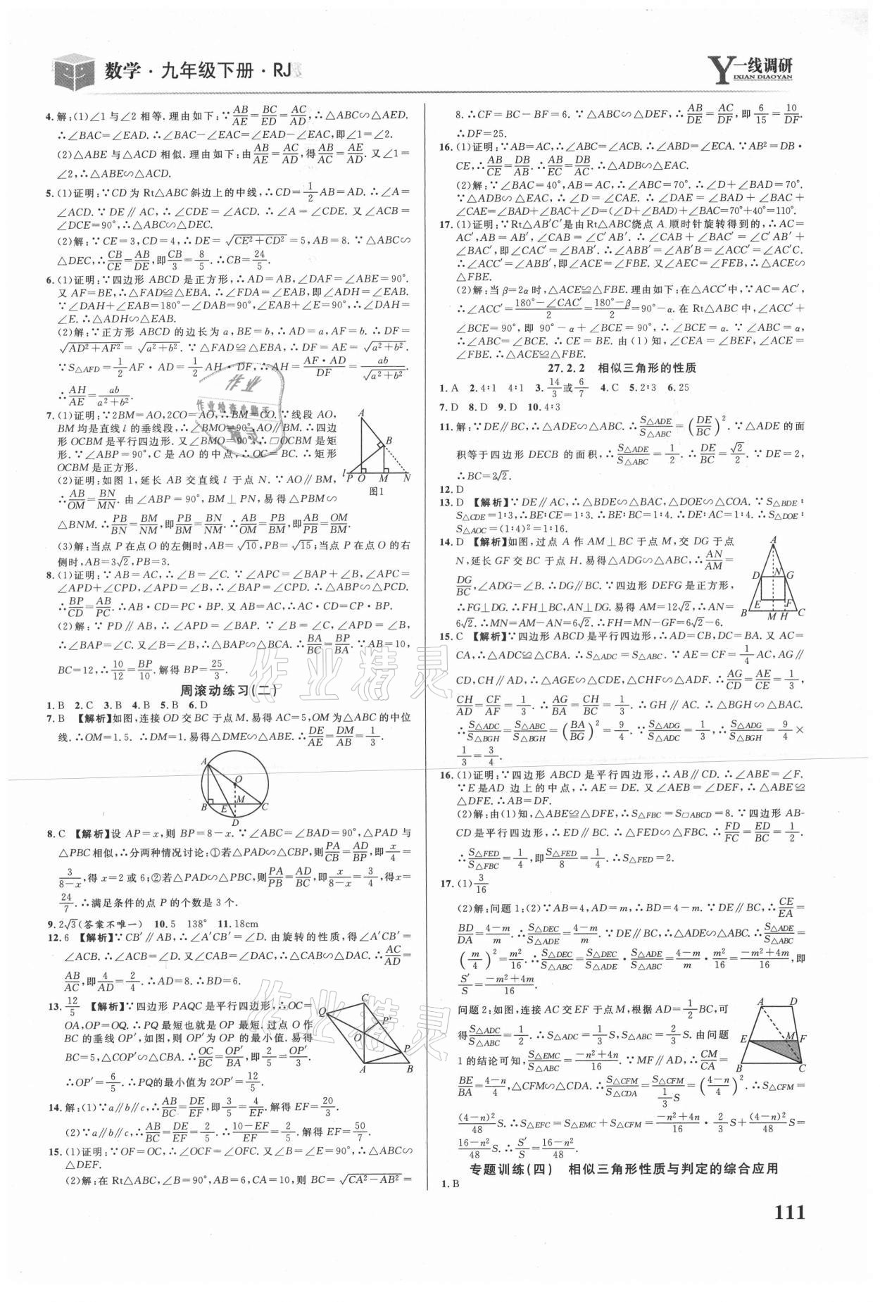 2021年一线调研学业测评九年级数学下册人教版 第5页