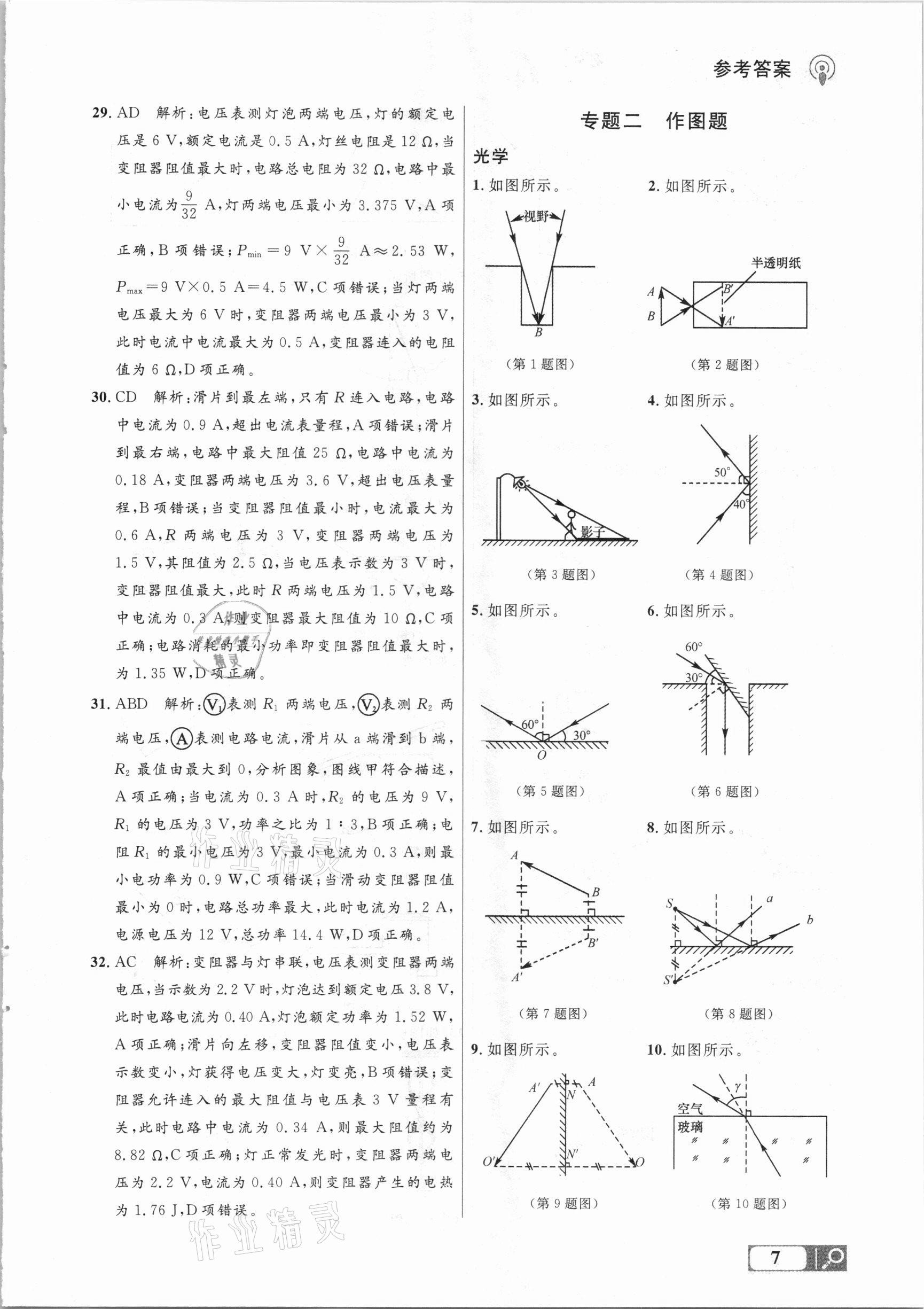 2021年大連中考沖刺專題探究復(fù)習(xí)物理 參考答案第7頁