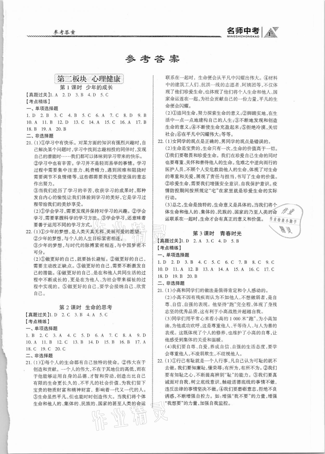 2021年名師中考道德與法治廣東專用 第1頁
