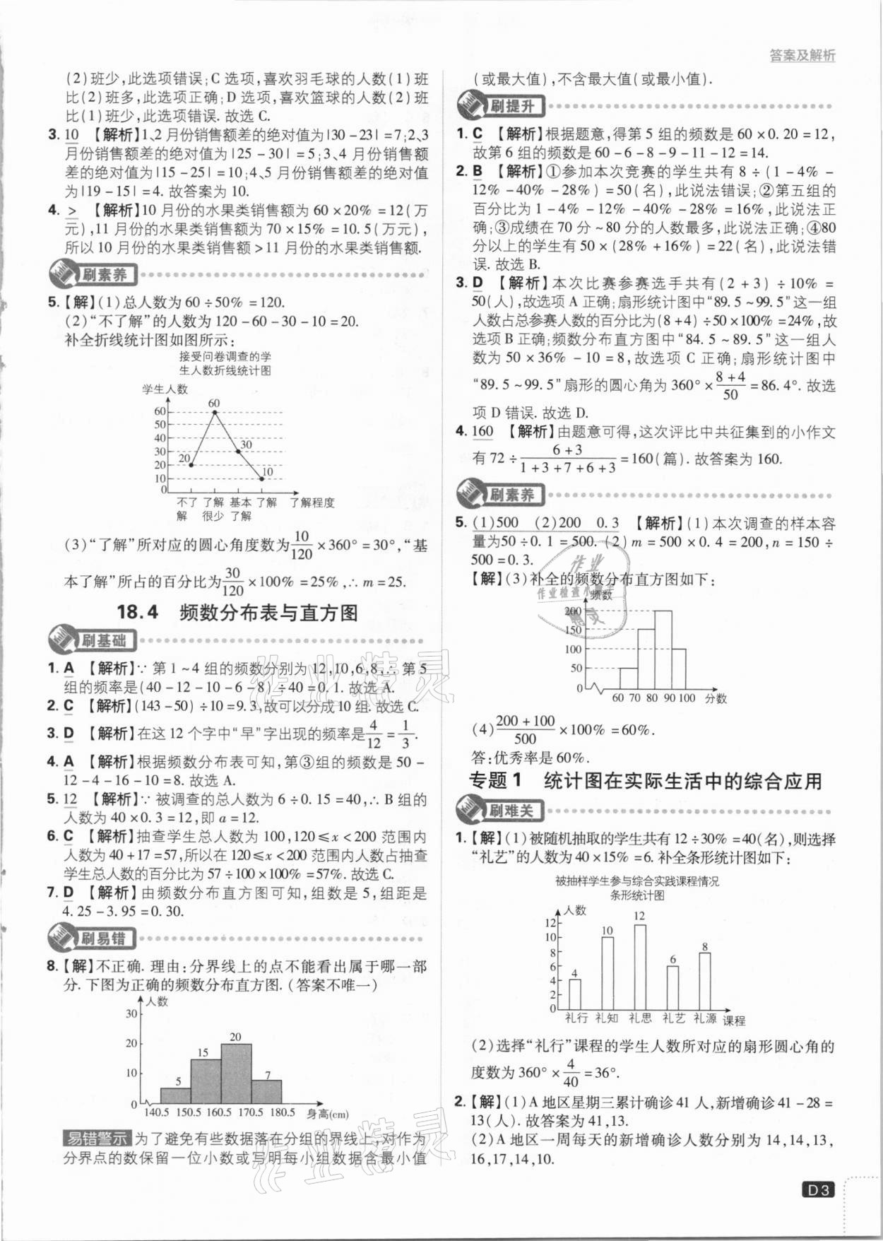 2021年初中必刷题八年级数学下册冀教版 参考答案第3页