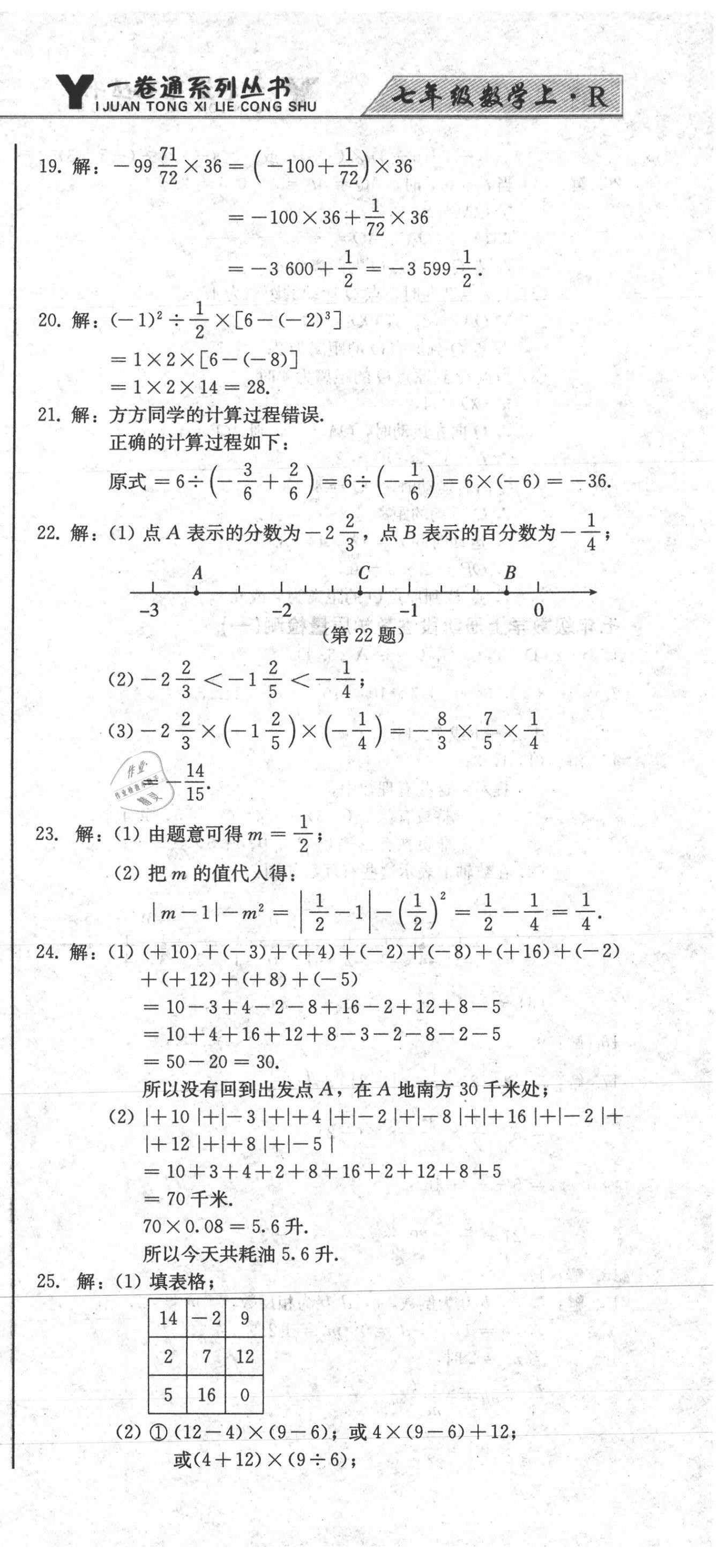 2020年同步優(yōu)化測(cè)試卷一卷通七年級(jí)數(shù)學(xué)上冊(cè)人教版 第9頁