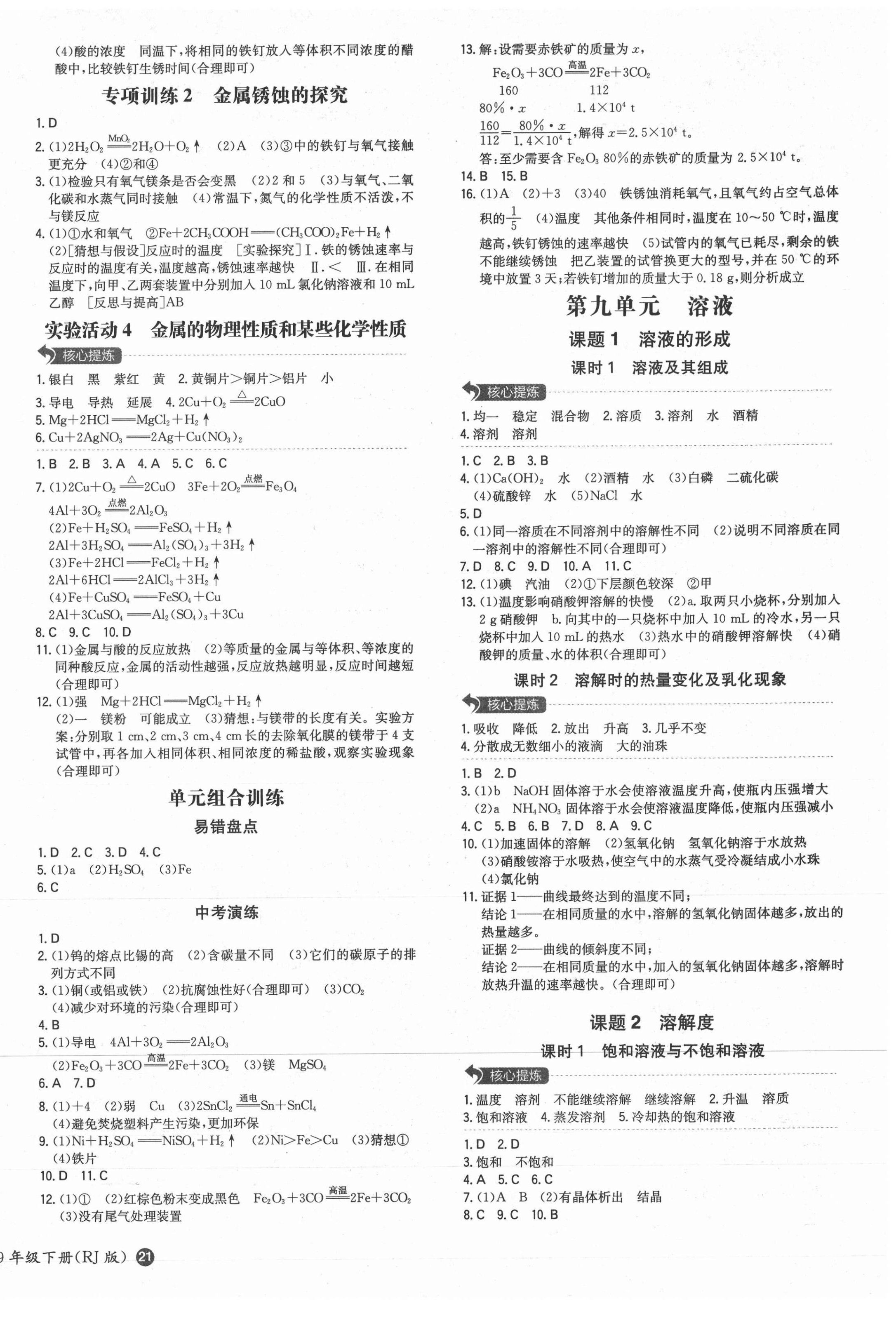 2021年一本同步訓(xùn)練初中化學(xué)九年級下冊人教版安徽專用 第2頁