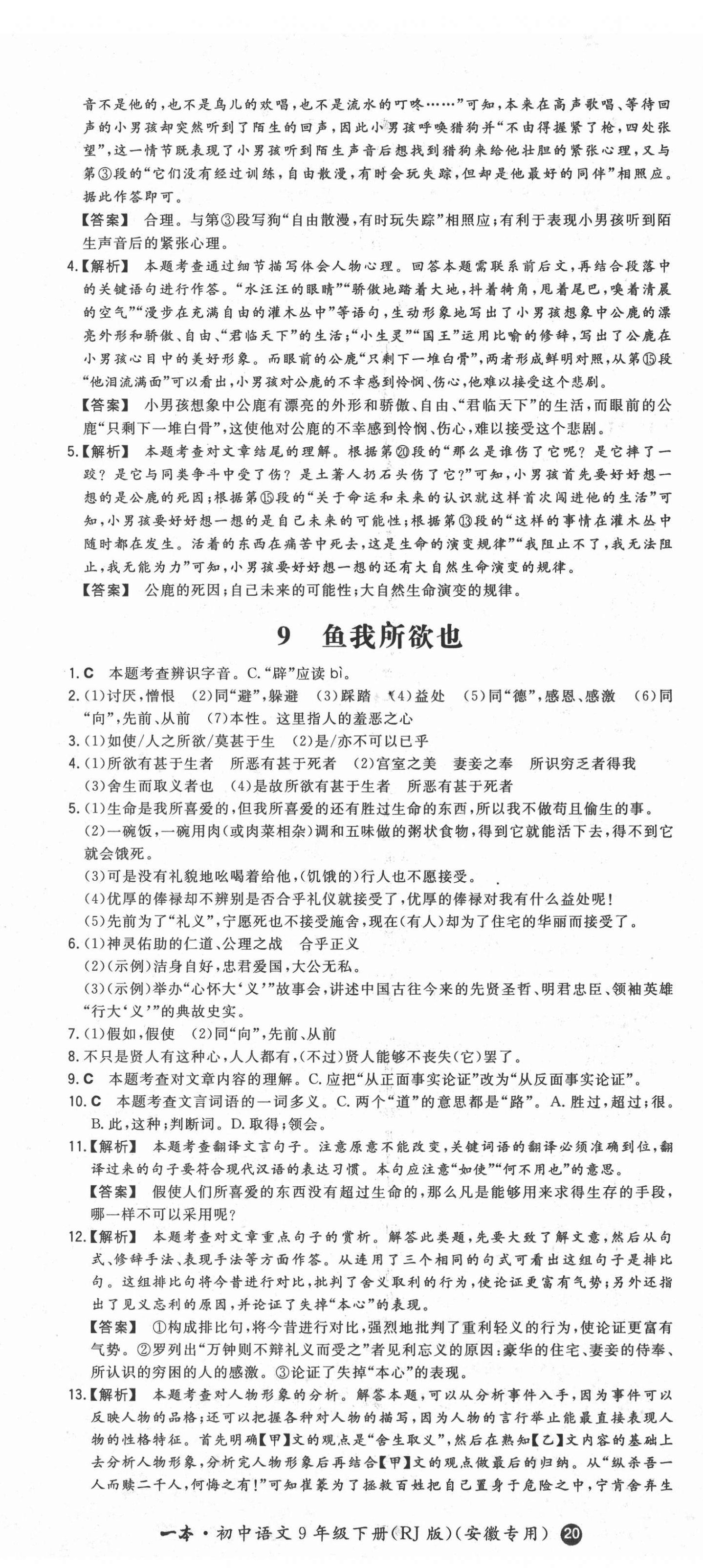 2021年一本同步訓(xùn)練初中語文九年級(jí)下冊(cè)人教版安徽專用 第11頁