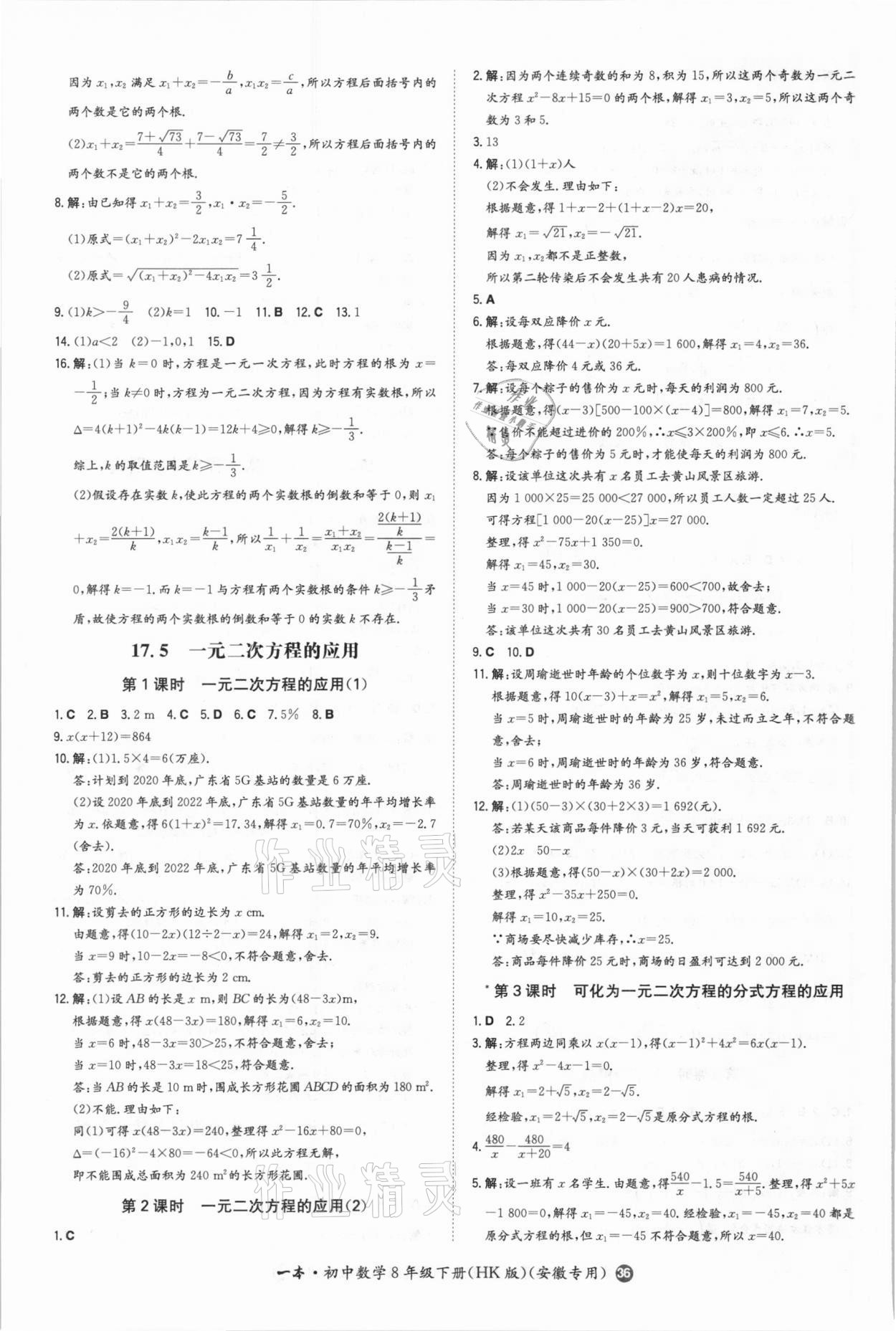 2021年一本同步訓(xùn)練初中數(shù)學(xué)八年級下冊滬科版安徽專用 第4頁