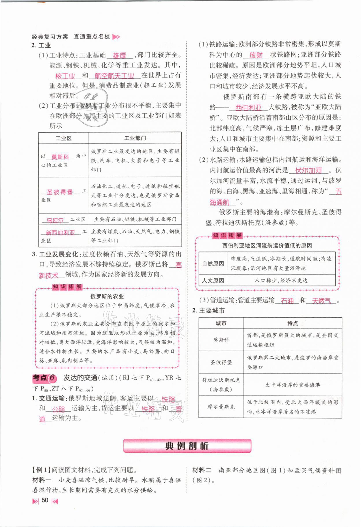 2021年名師測控中考特訓(xùn)方案地理江西專版 參考答案第48頁