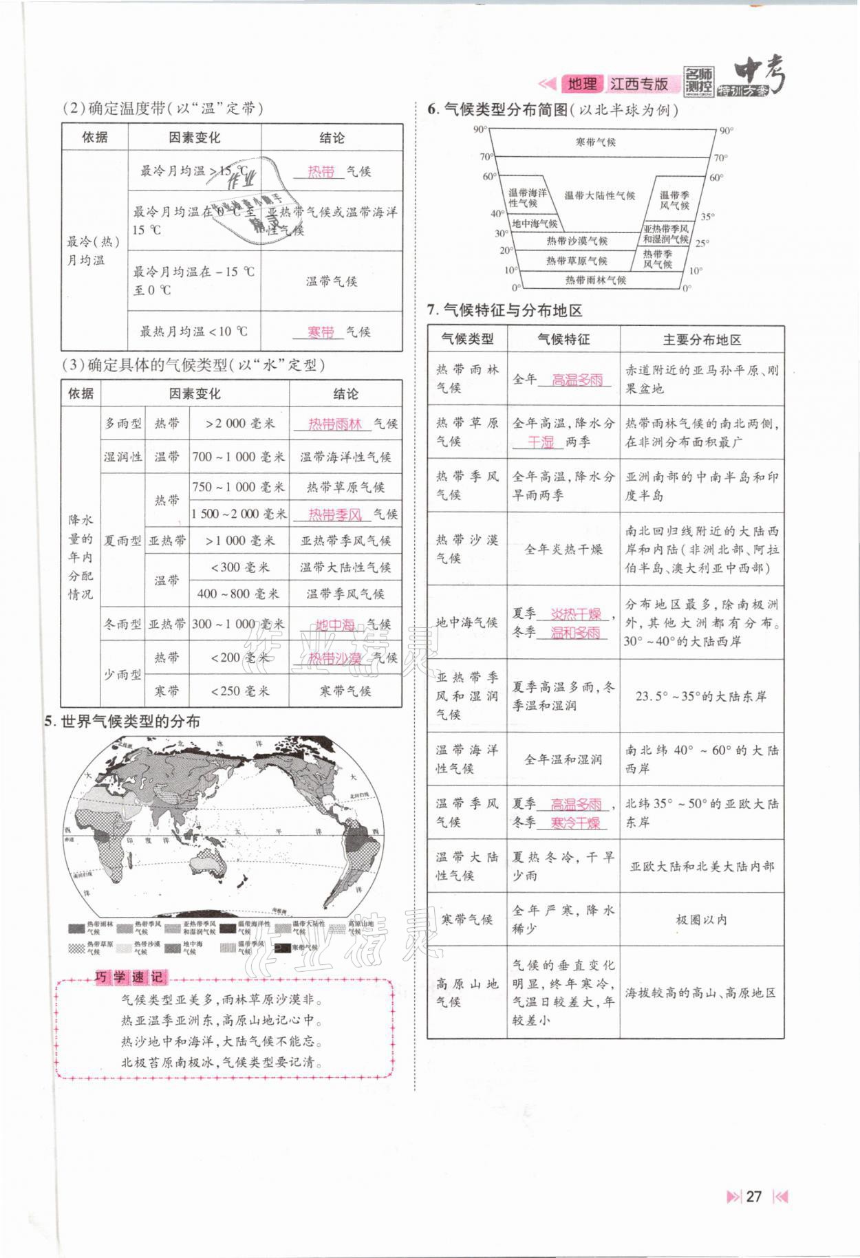 2021年名師測控中考特訓(xùn)方案地理江西專版 參考答案第25頁