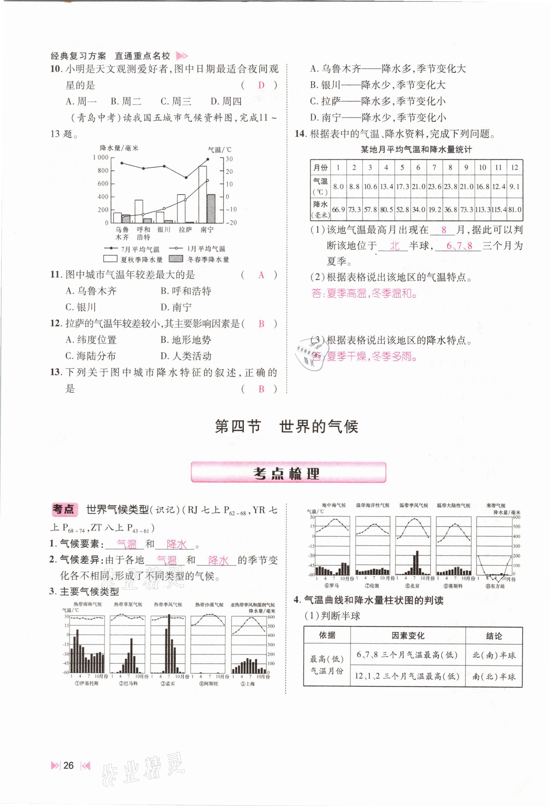 2021年名師測控中考特訓(xùn)方案地理江西專版 參考答案第24頁