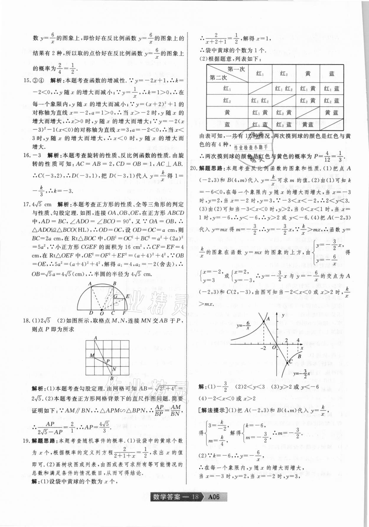 2021年水木教育中考模擬試卷精編數(shù)學(xué)天津?qū)０?nbsp;參考答案第18頁