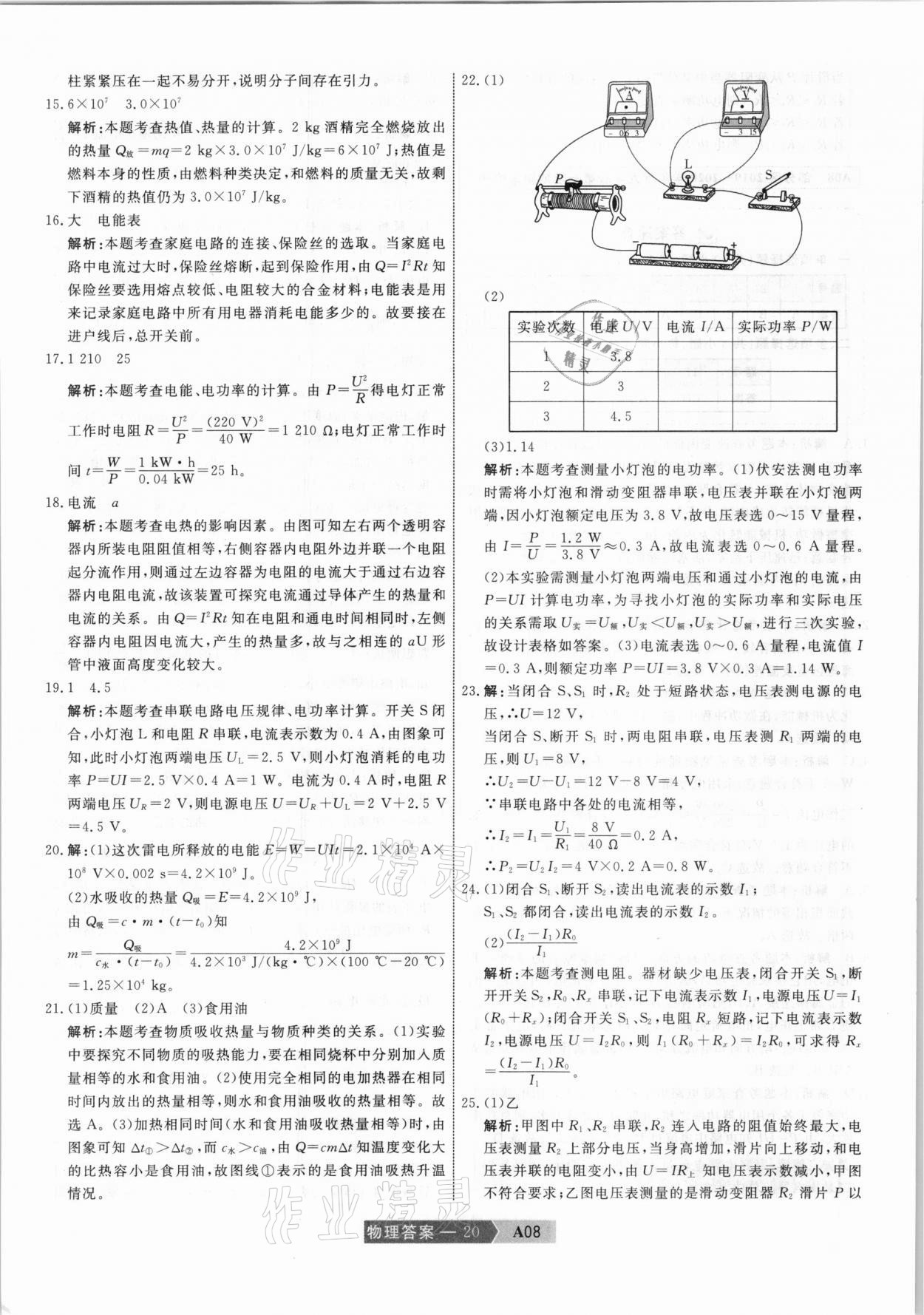 2021年水木教育中考模擬試卷精編物理天津?qū)０?nbsp;參考答案第20頁(yè)