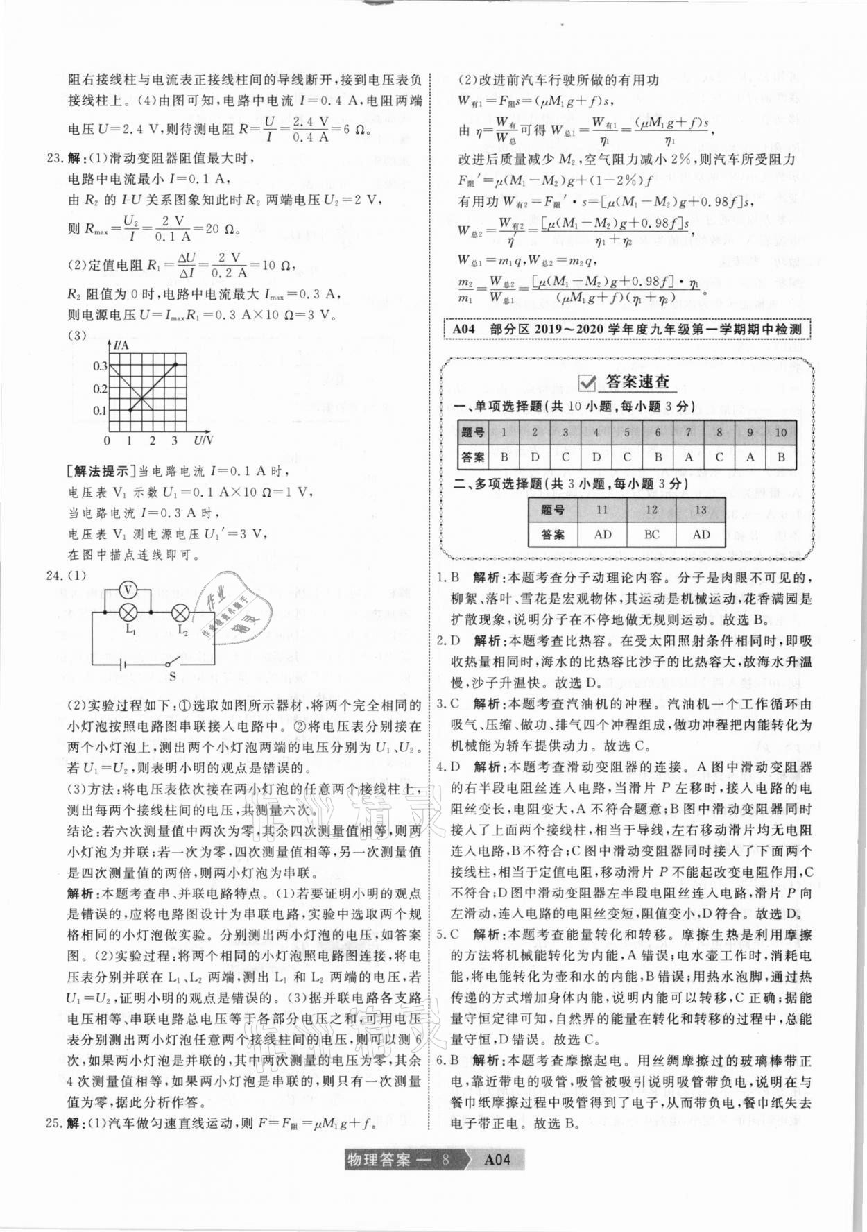 2021年水木教育中考模擬試卷精編物理天津?qū)０?nbsp;參考答案第8頁(yè)