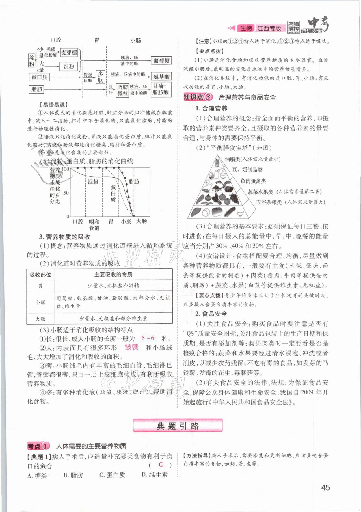2021年名師測控中考特訓方案生物江西專版 參考答案第45頁